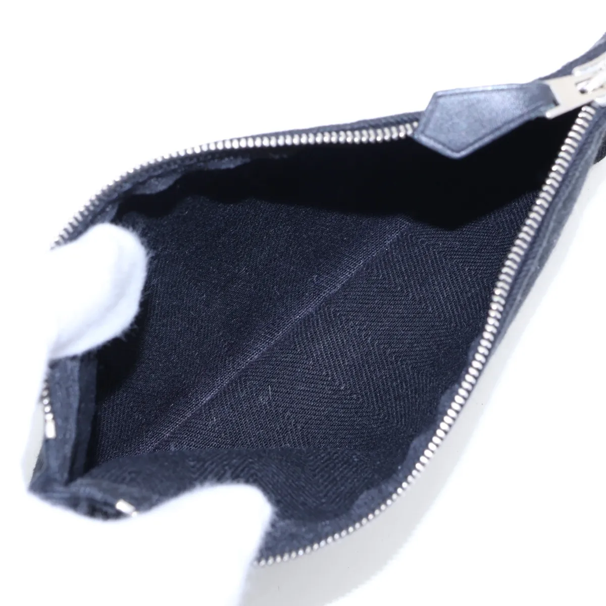 Valparaiso MM Toile Chevron x Leather Black Silver Hardware — view 9