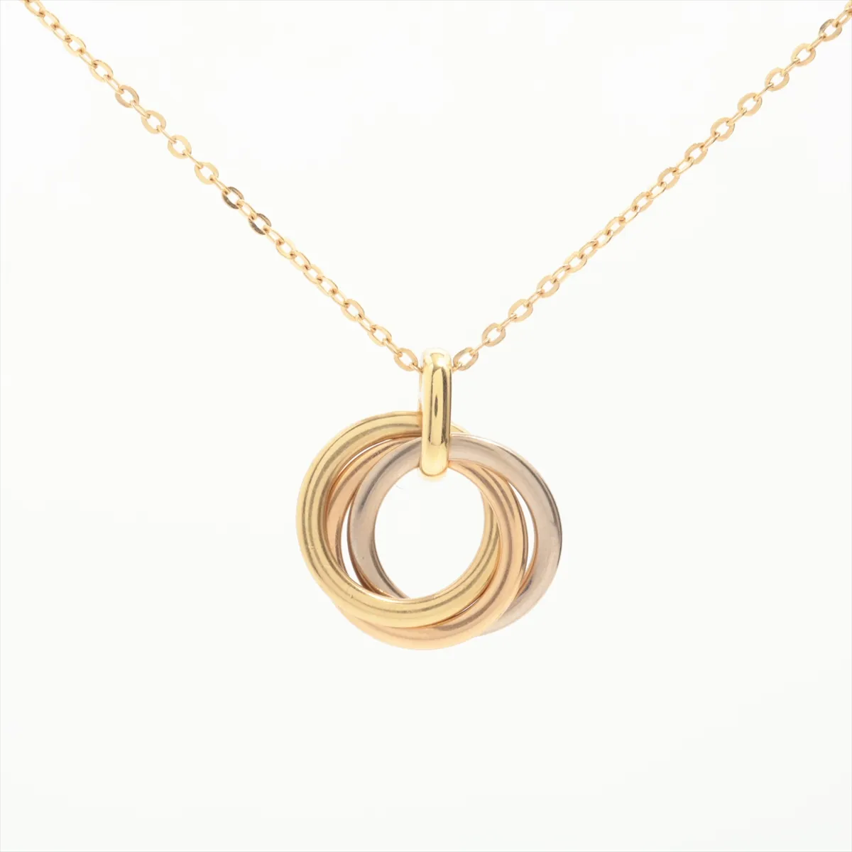 Trinity Necklace 750 (Yellow Gold x Pink Gold x White Gold) 5.0g UHC868 (Dents) — view 2