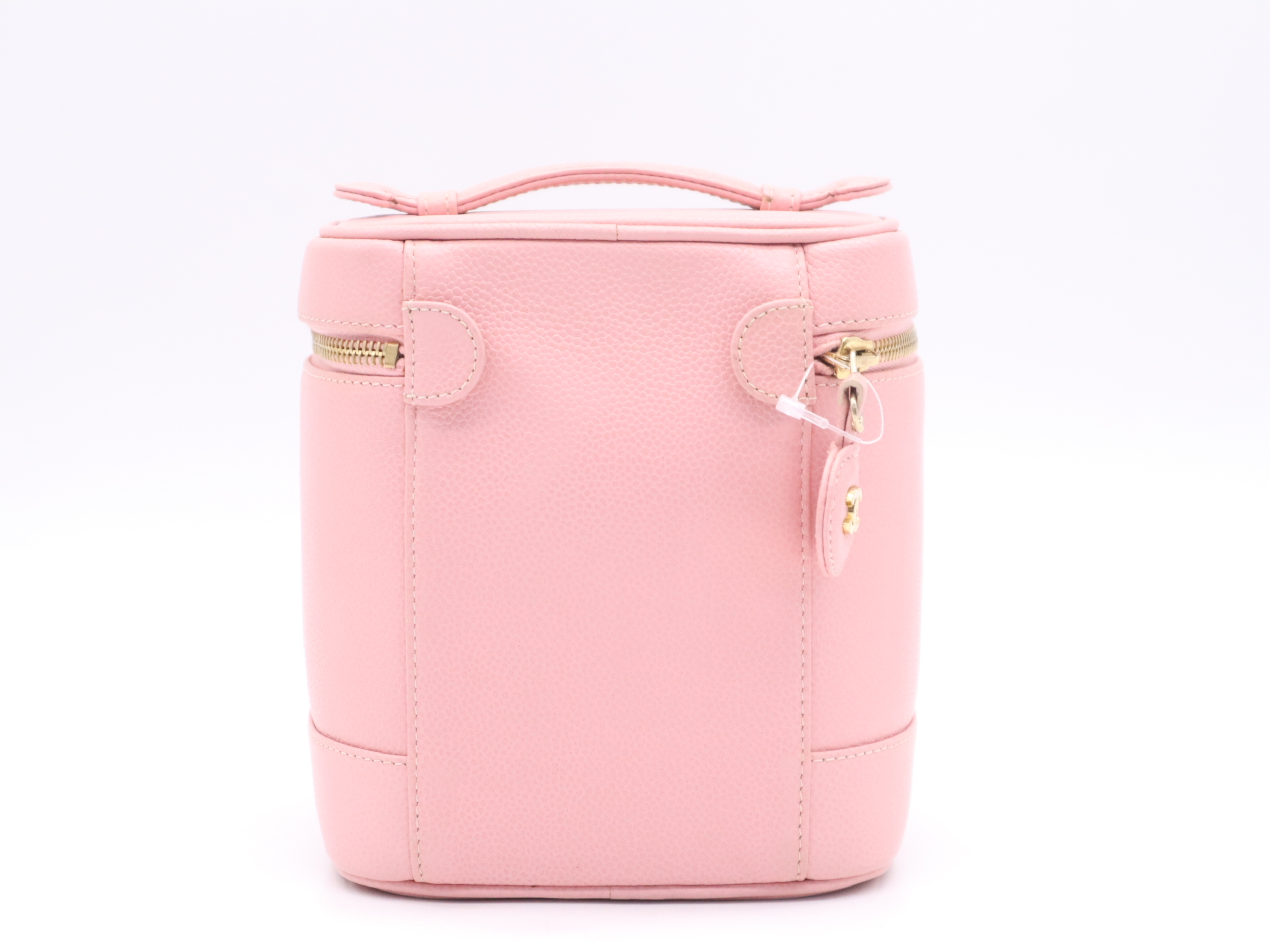Caviar Skin Coco Mark Vanity Bag, Pink, Gold Hardware, with Seal, Handbag — view 2