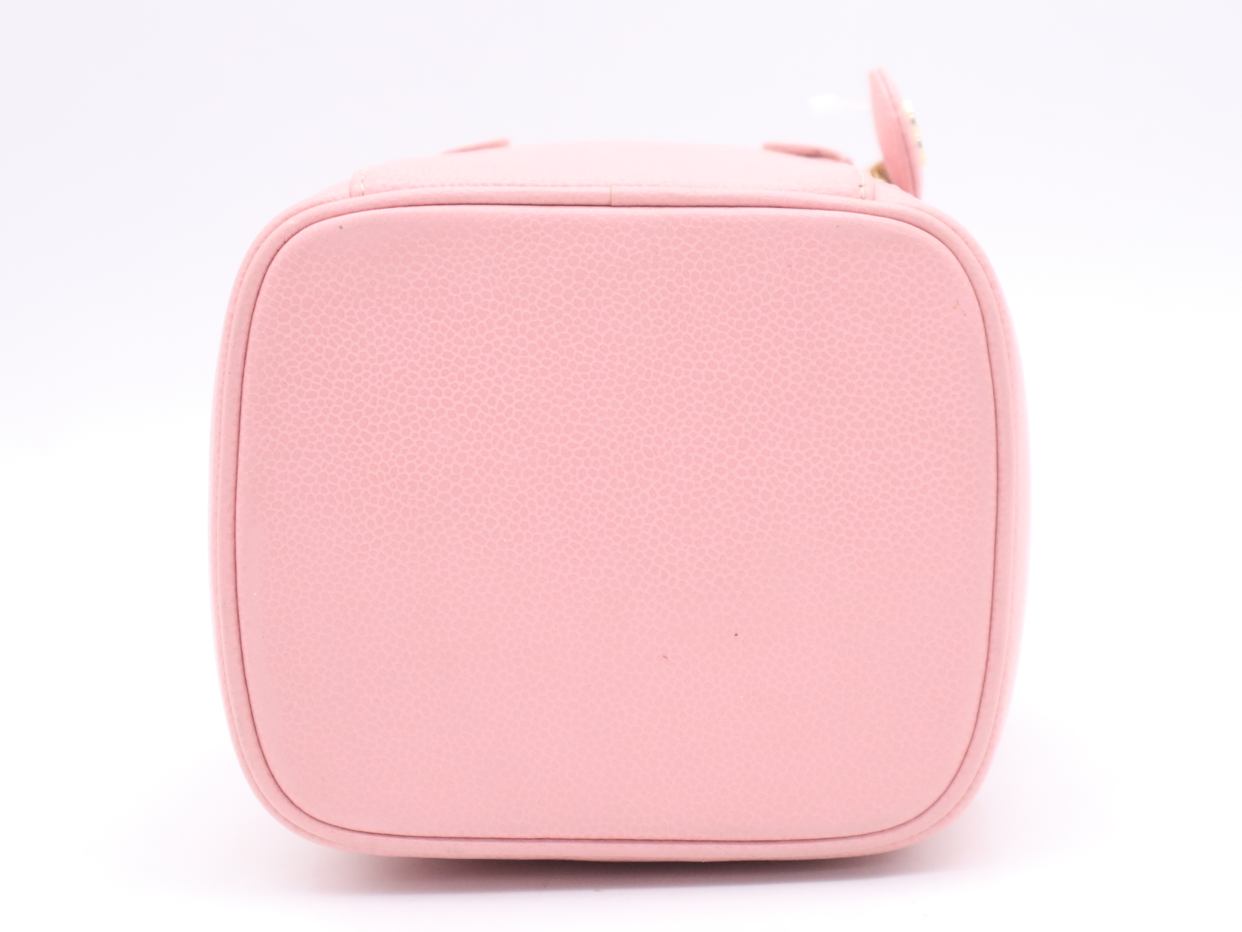 Caviar Skin Coco Mark Vanity Bag, Pink, Gold Hardware, with Seal, Handbag — view 4