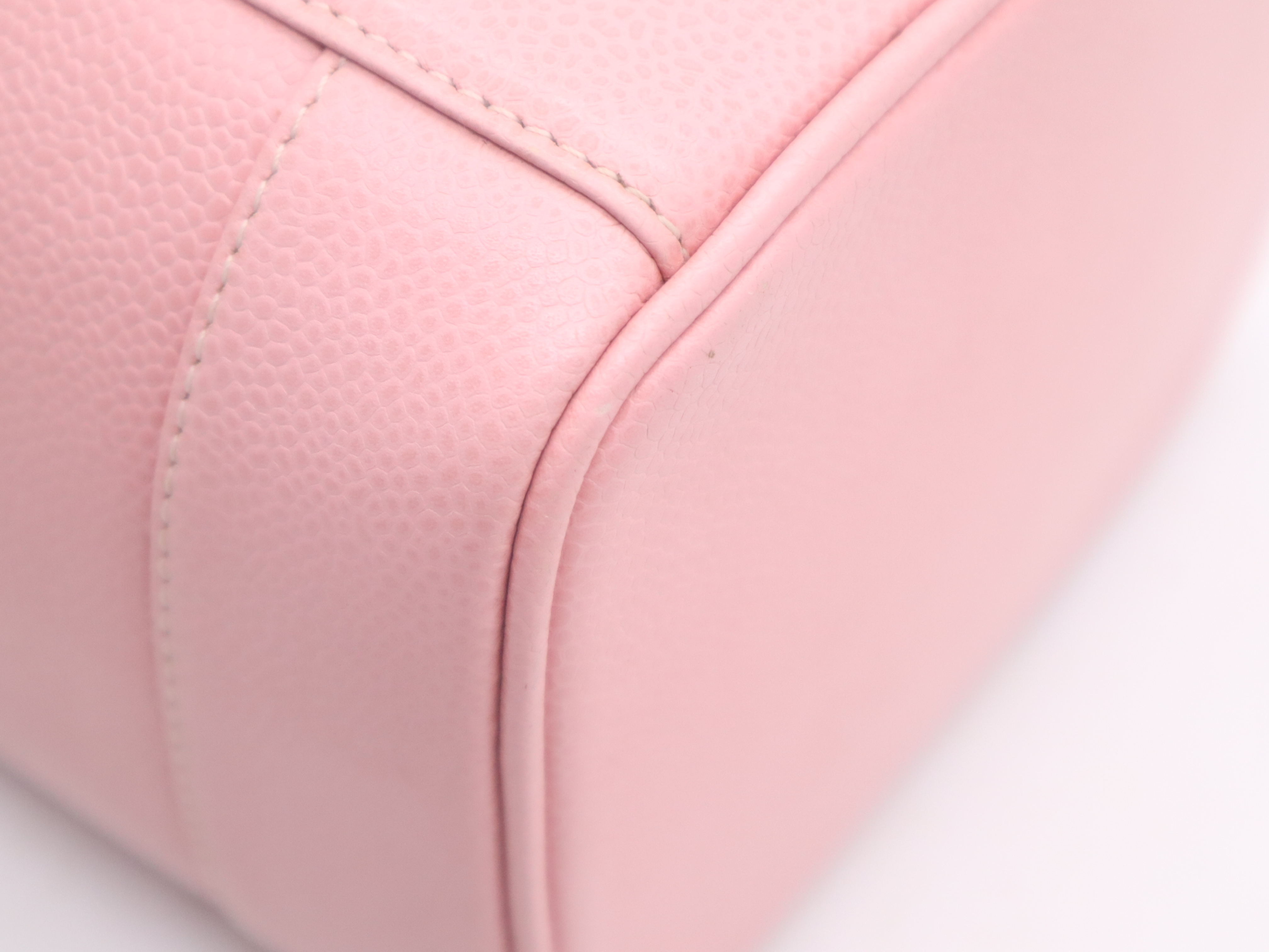 Caviar Skin Coco Mark Vanity Bag, Pink, Gold Hardware, with Seal, Handbag — view 9
