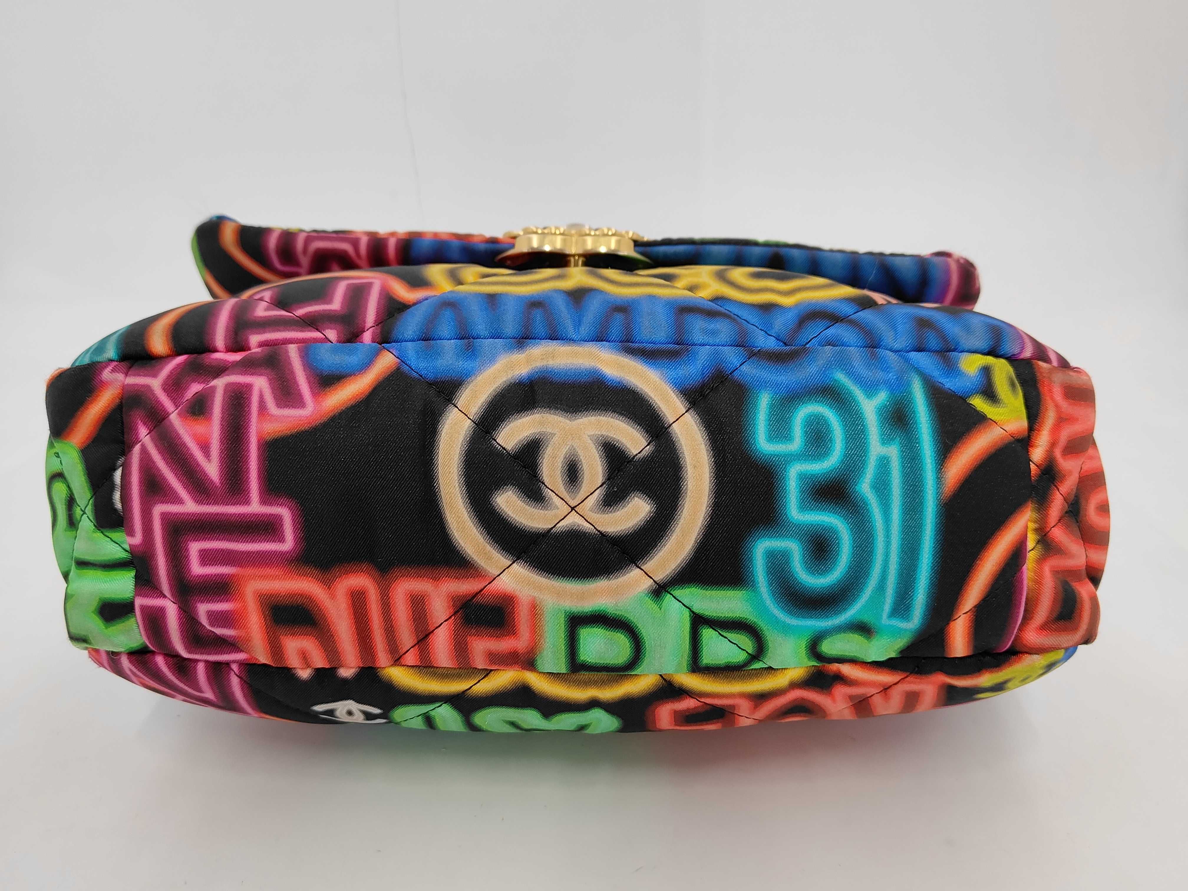 19 Neon Multicolor Gold Hardware Chain Shoulder Bag, Serial Number , AS1161 Shoulder Bag — view 3
