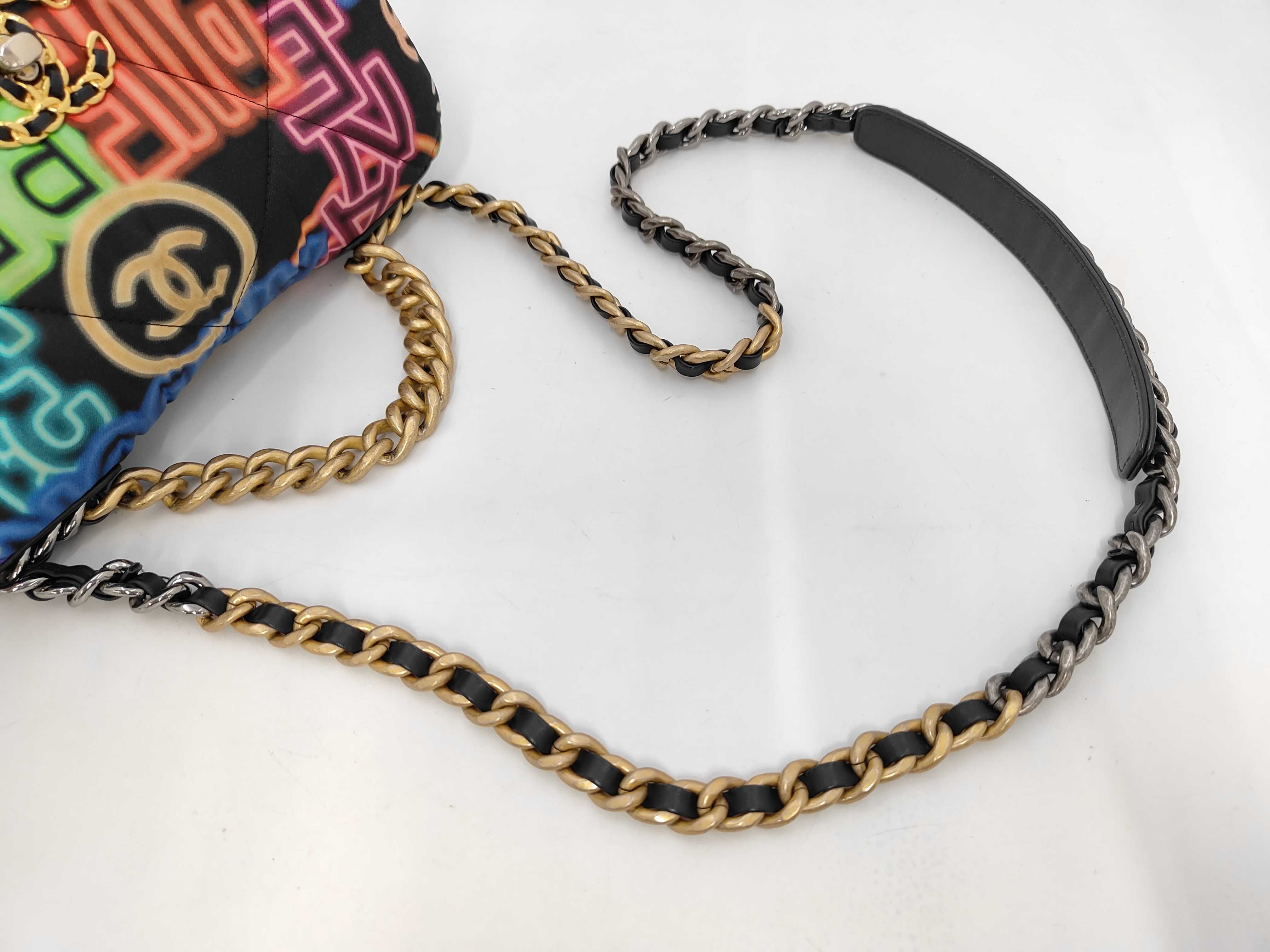 19 Neon Multicolor Gold Hardware Chain Shoulder Bag, Serial Number , AS1161 Shoulder Bag — view 5