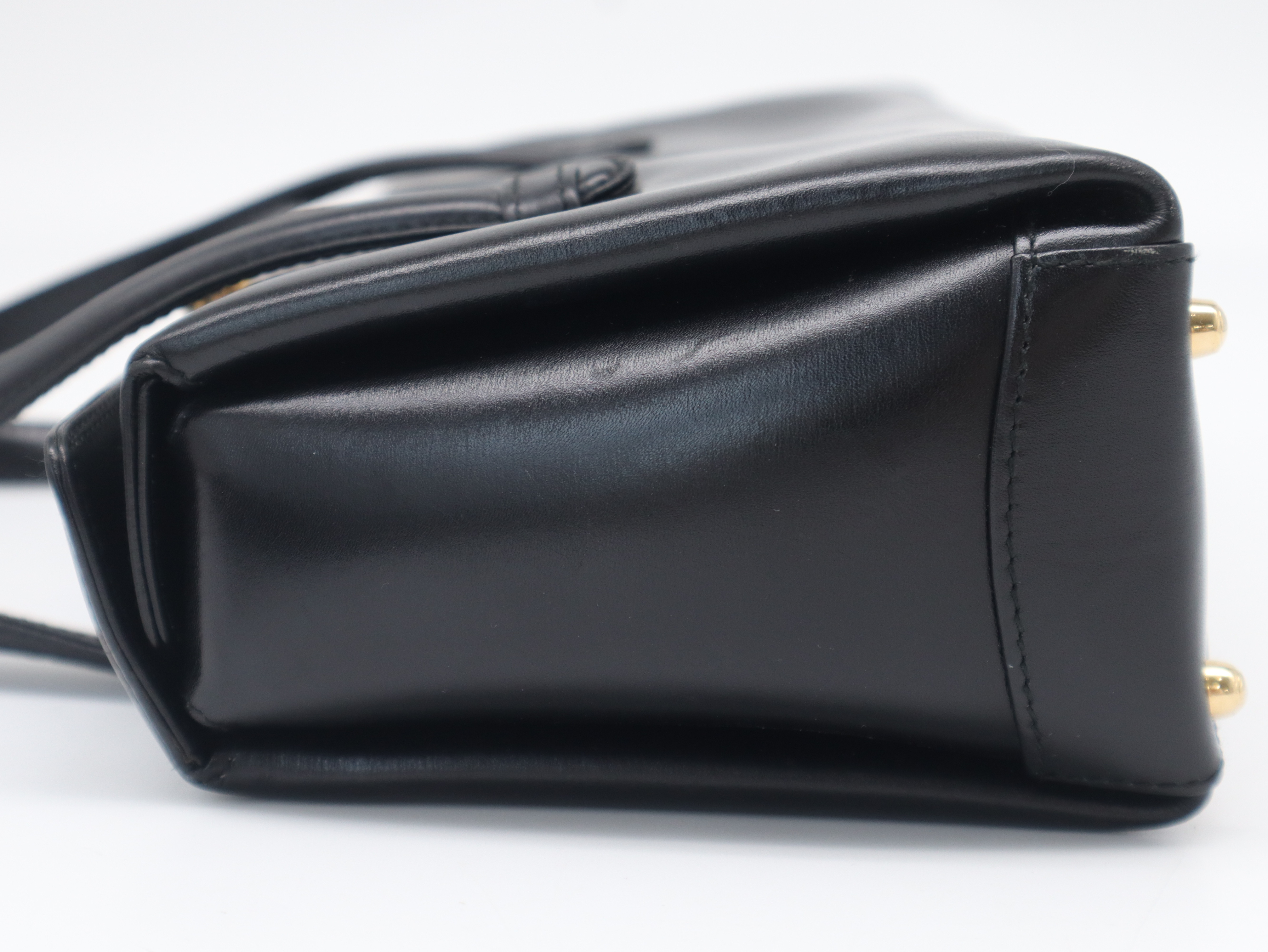 001.1448.0539 Leather Top Handle Handbag, Black — view 3
