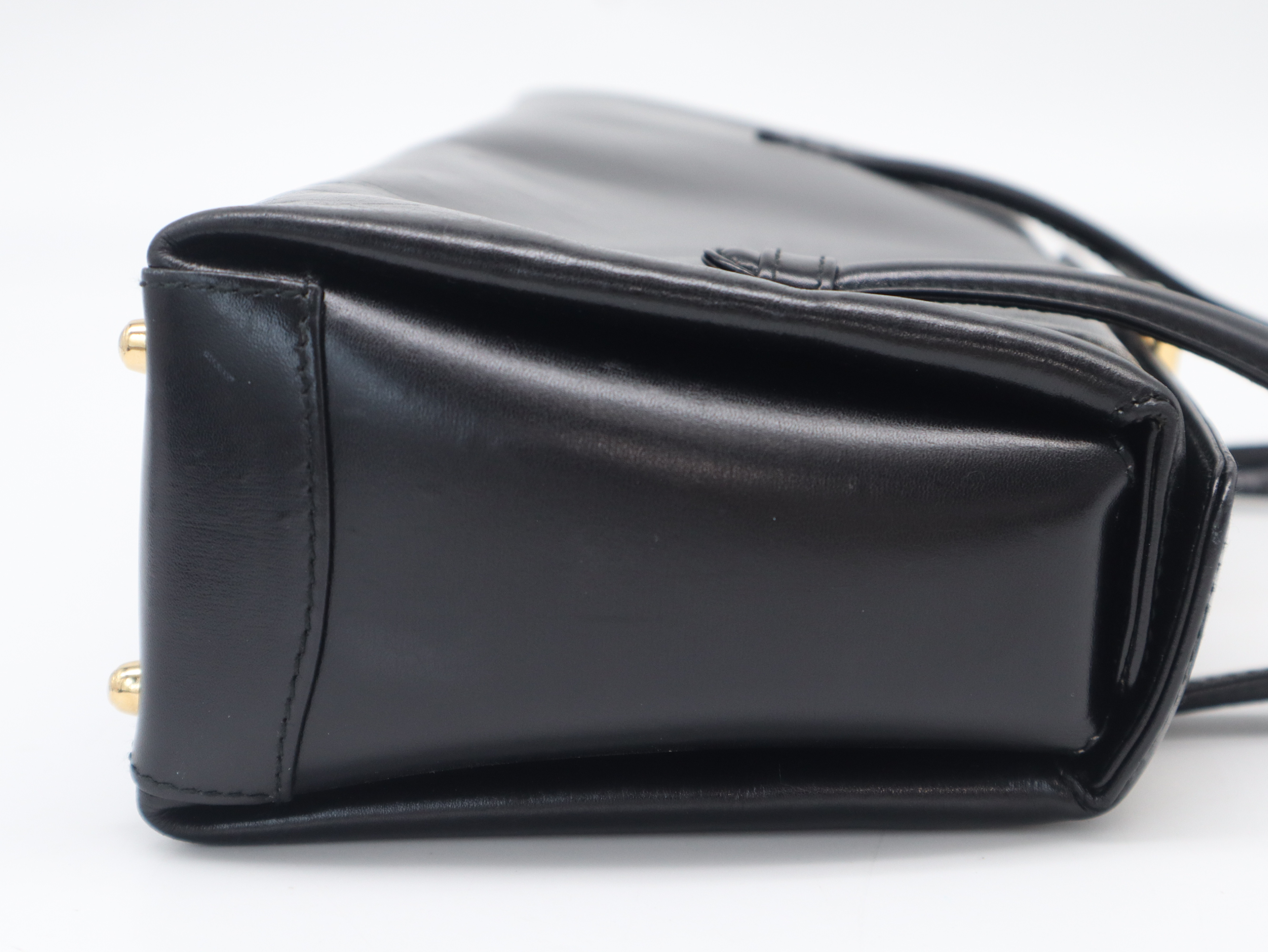 001.1448.0539 Leather Top Handle Handbag, Black — view 4