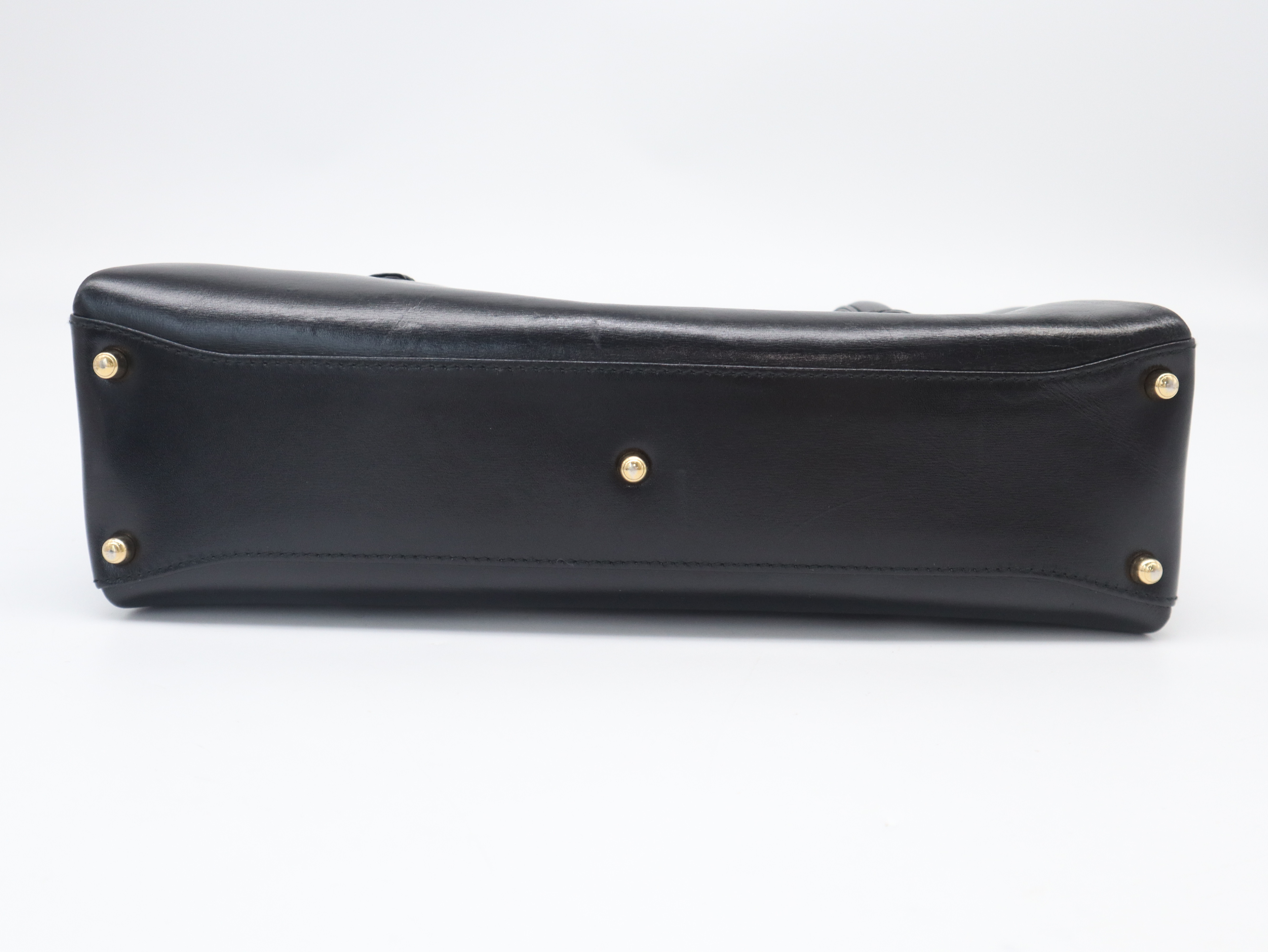 001.1448.0539 Leather Top Handle Handbag, Black — view 5