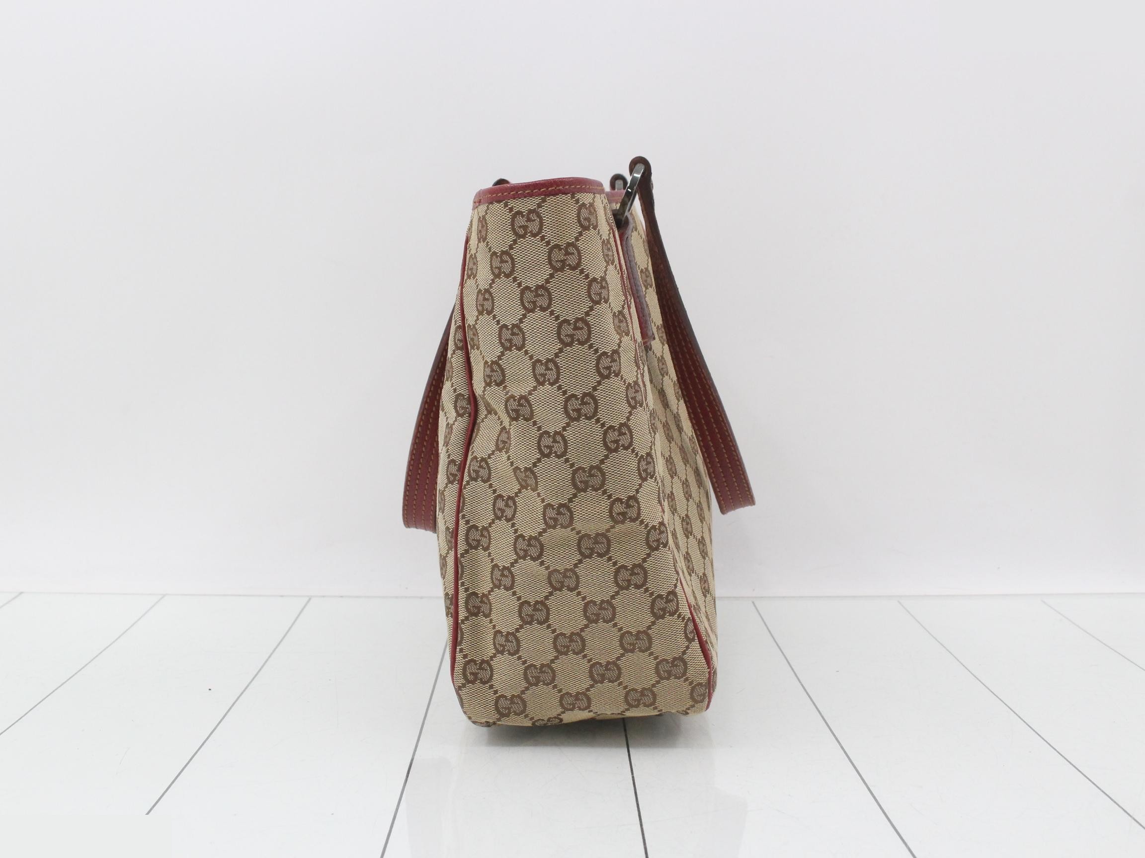 Canvas Tote Bag, Beige/Red, 113017, 200047 — view 3