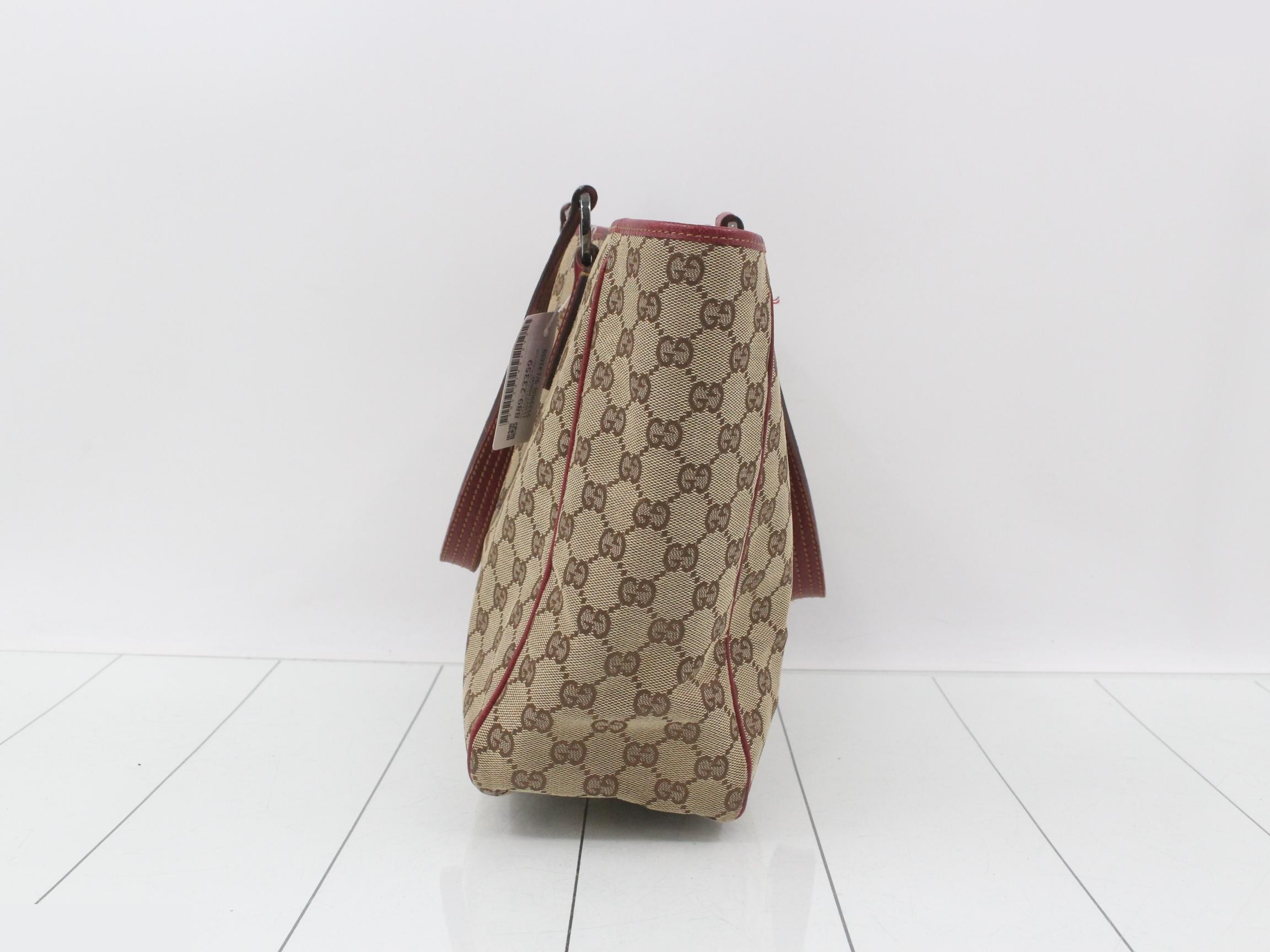 Canvas Tote Bag, Beige/Red, 113017, 200047 — view 4