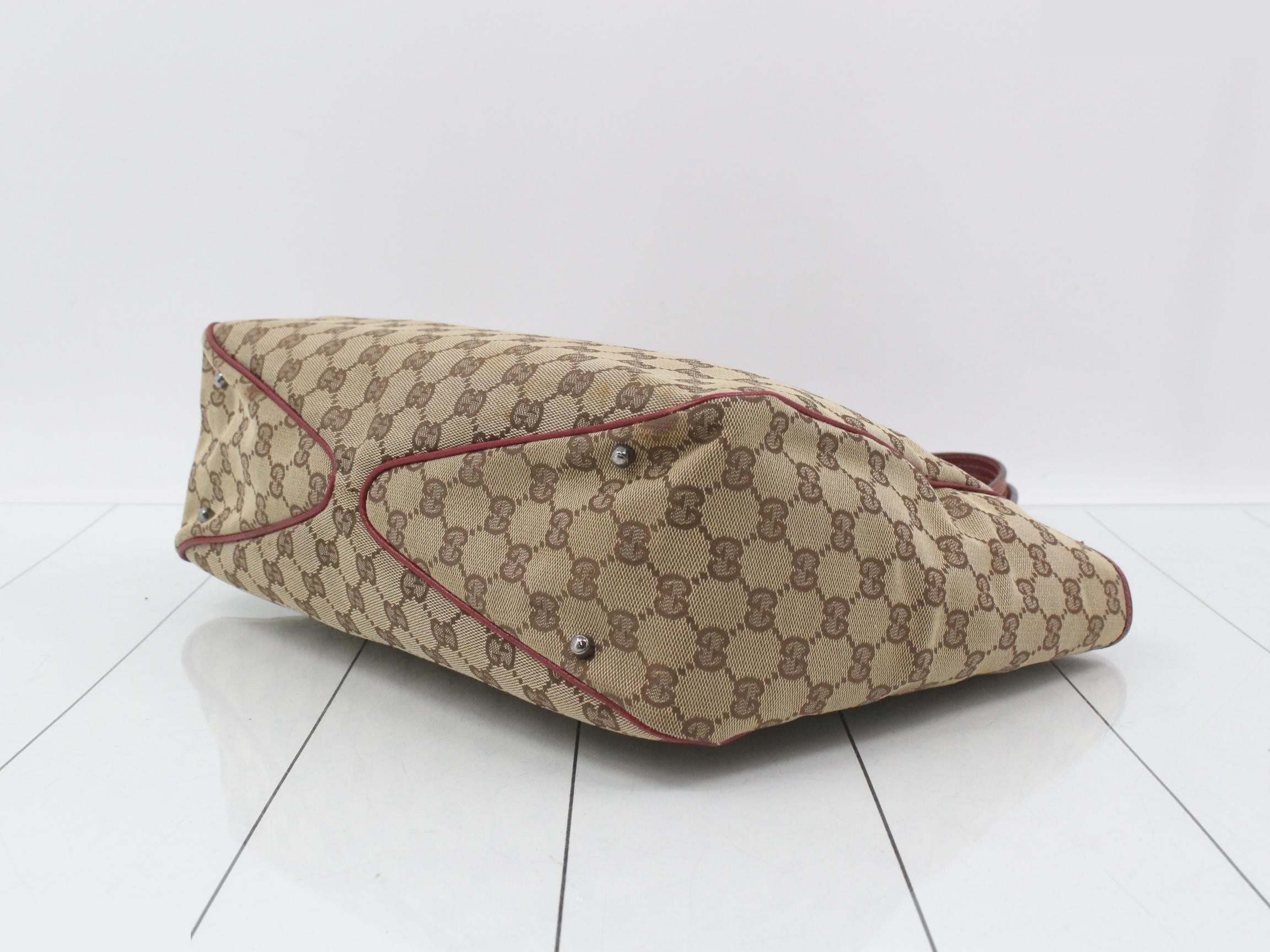 Canvas Tote Bag, Beige/Red, 113017, 200047 — view 6