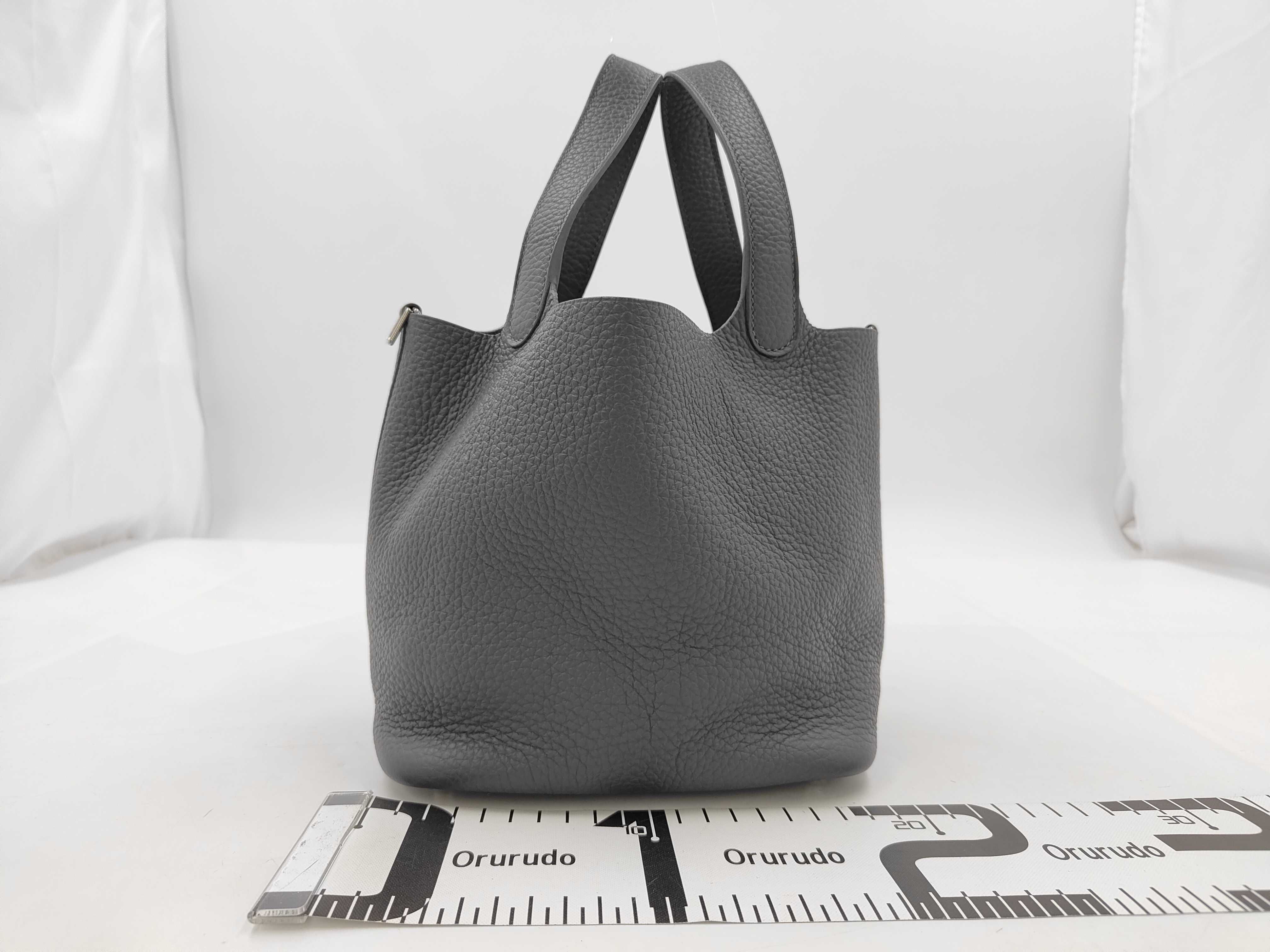 Picotin Lock 18 Gray Handbag [Stamped] W — view 2