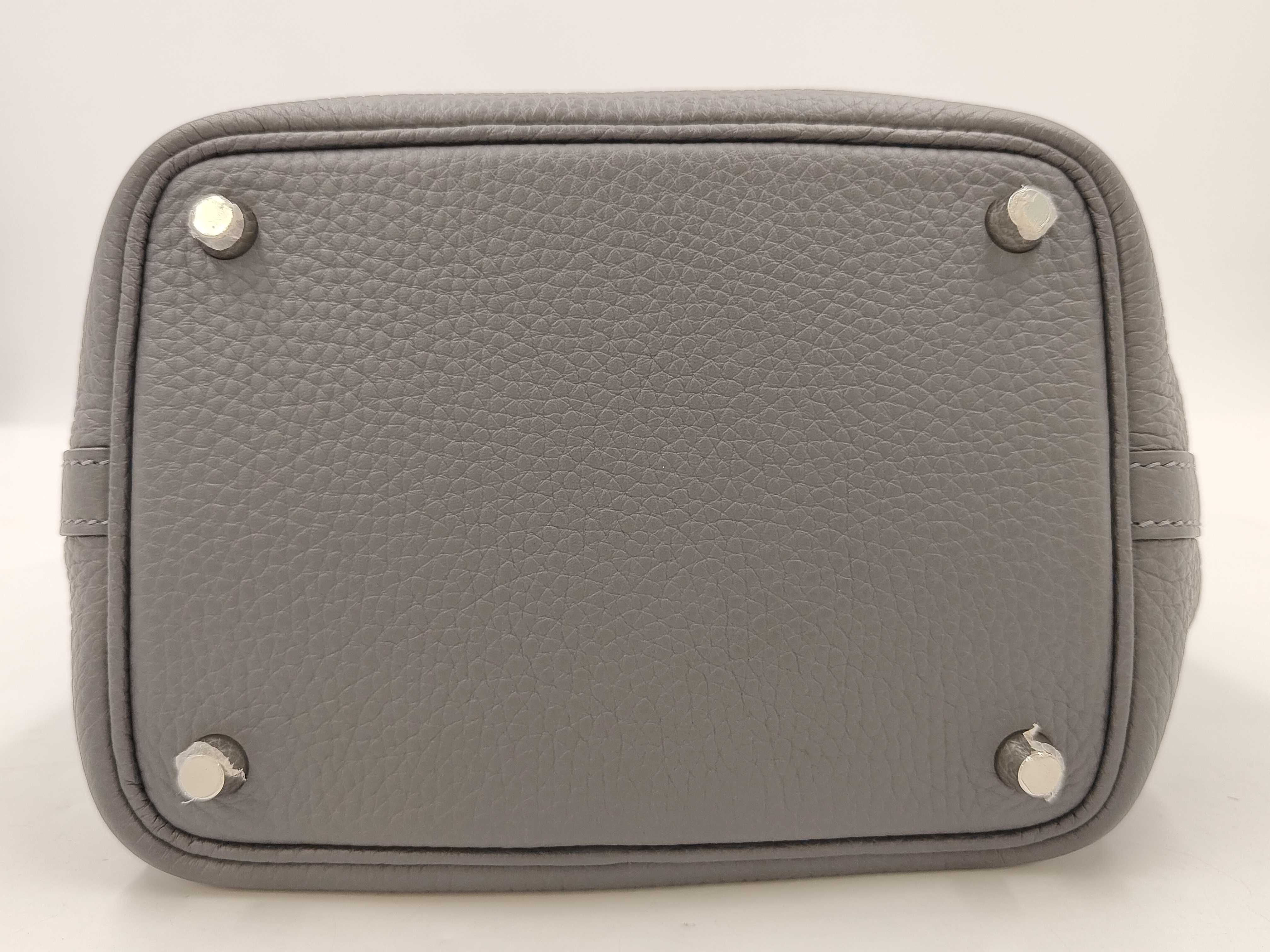 Picotin Lock 18 Gray Handbag [Stamped] W — view 3