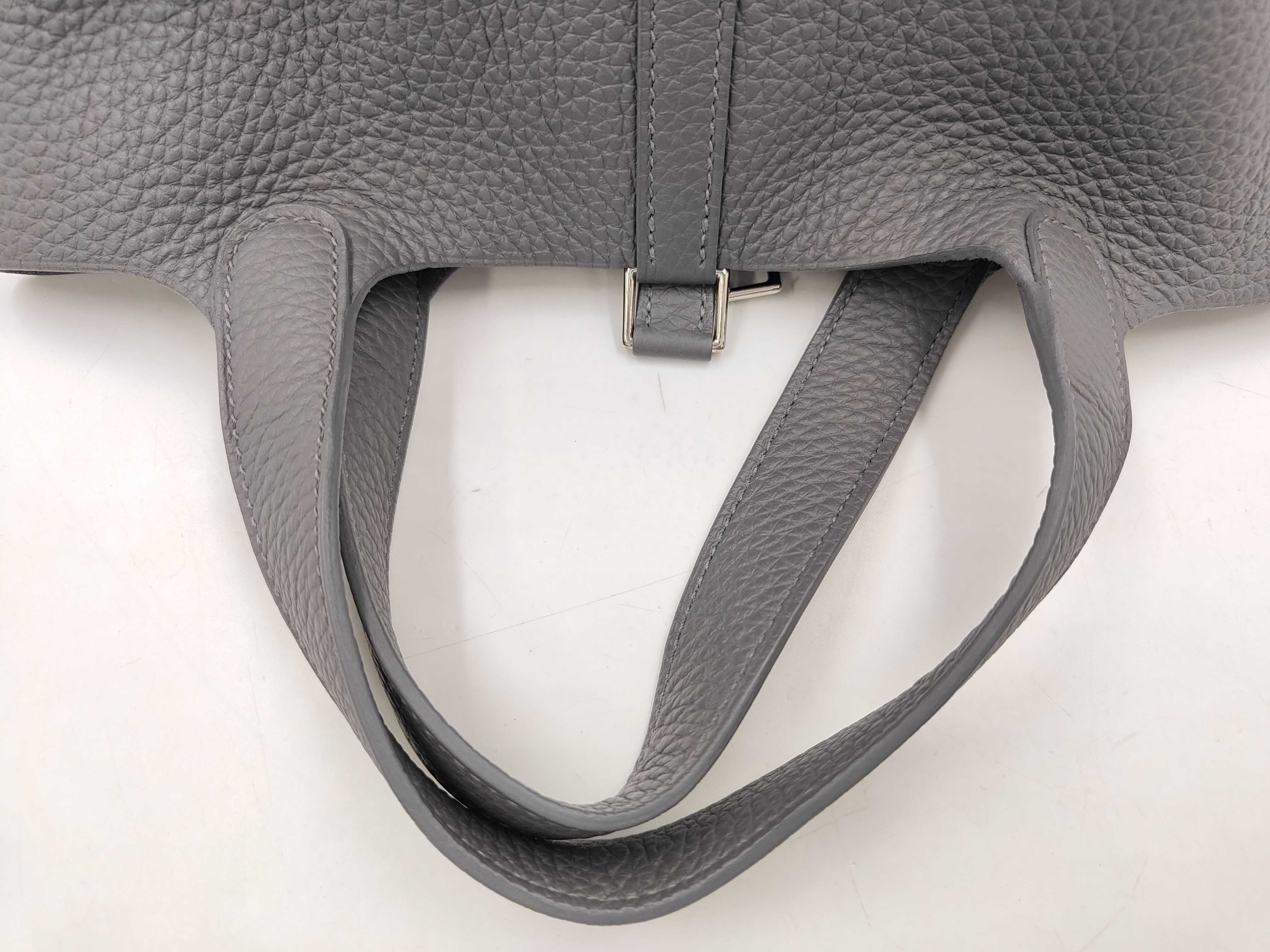 Picotin Lock 18 Gray Handbag [Stamped] W — view 5