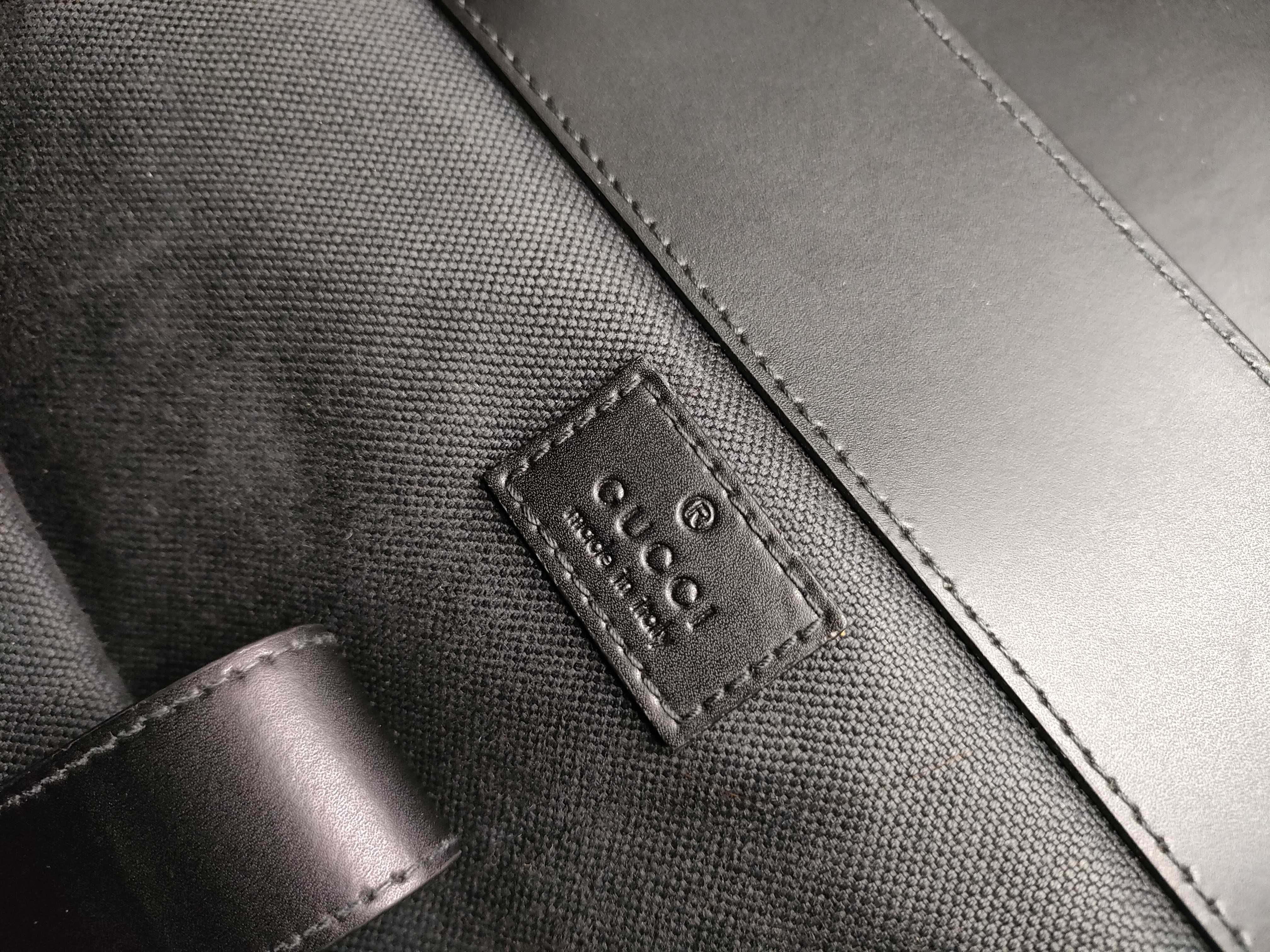 GG Supreme VN - GG Supreme PVC x Leather Backpack/Rucksack Black 495563 — view 11
