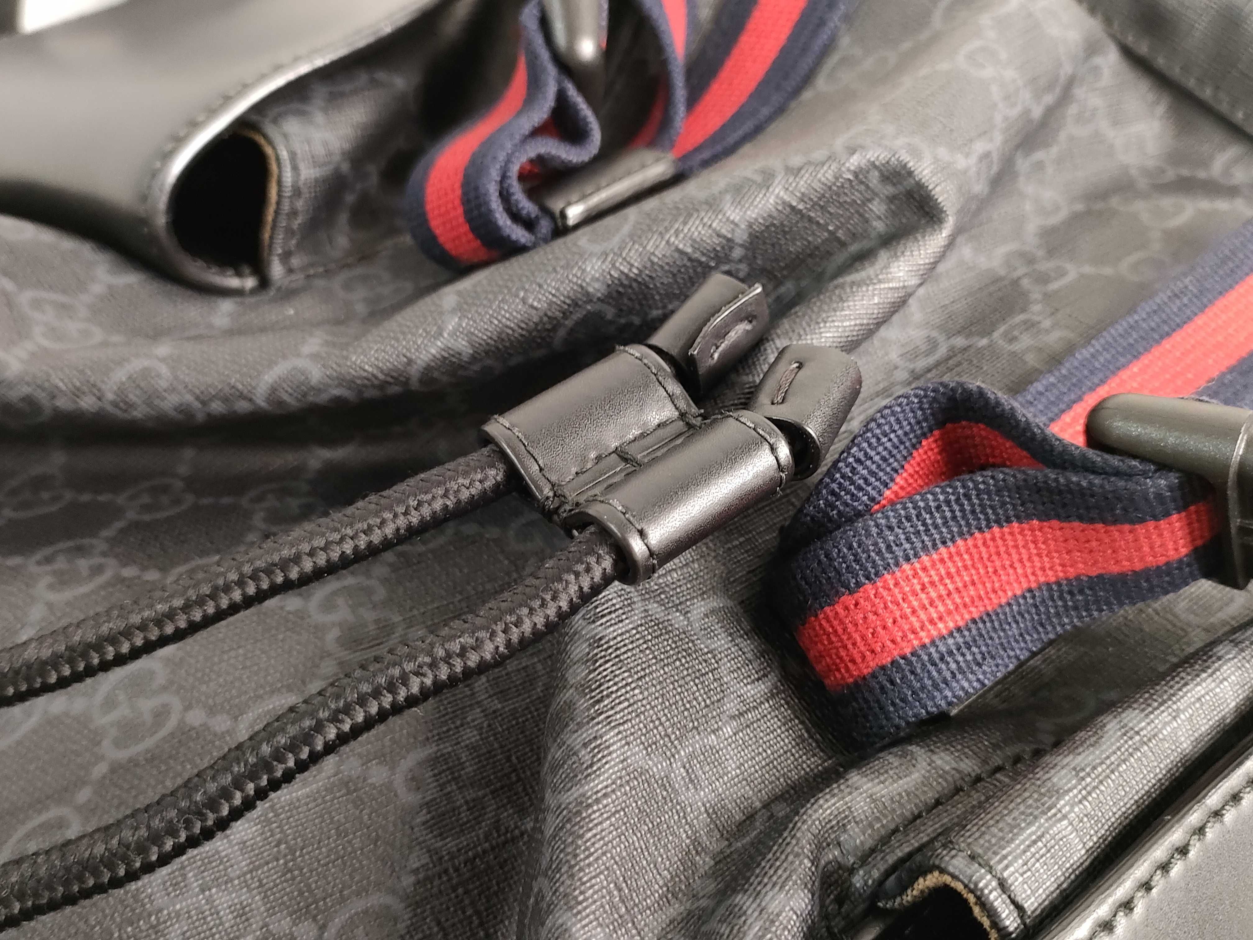 GG Supreme VN - GG Supreme PVC x Leather Backpack/Rucksack Black 495563 — view 14