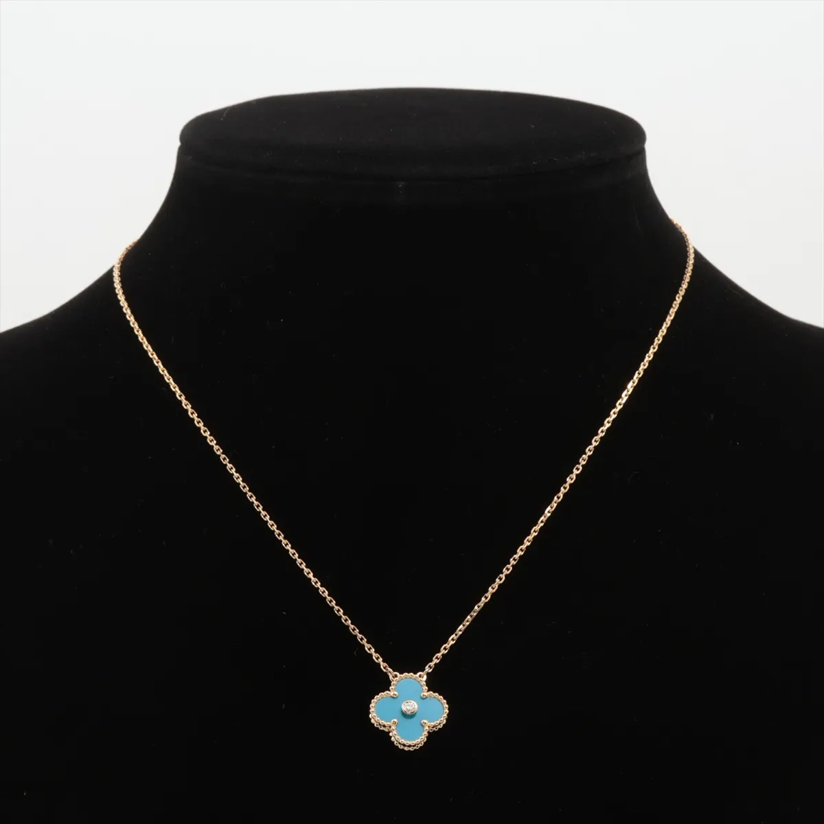 Vintage Alhambra Sable Diamond Necklace 750(YG) 6.6g JA514310 Sable partially dented Pull ring distortion — view 5