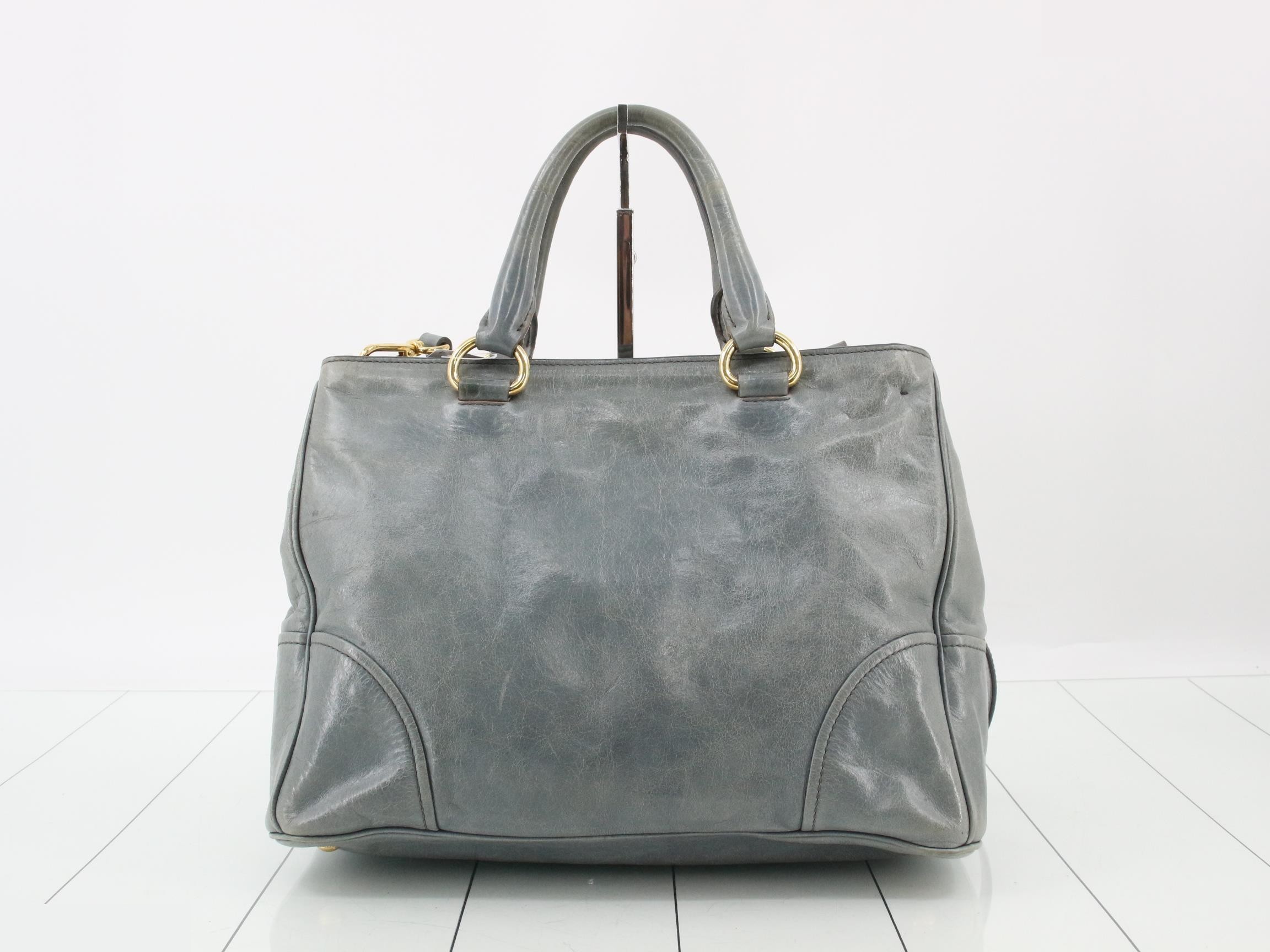Other lines: 2-way bag with long strap, leather, blue — view 2