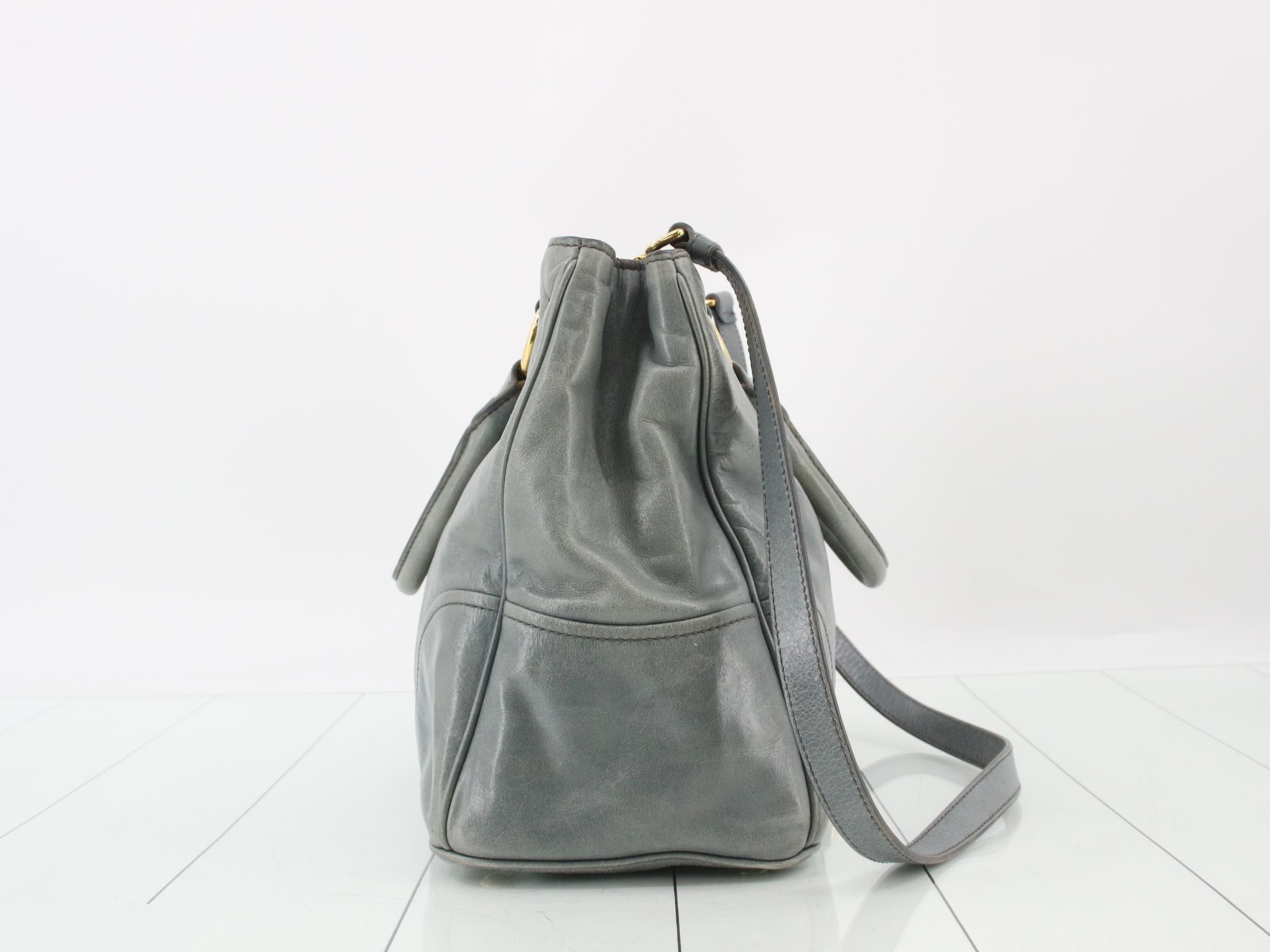 Other lines: 2-way bag with long strap, leather, blue — view 4