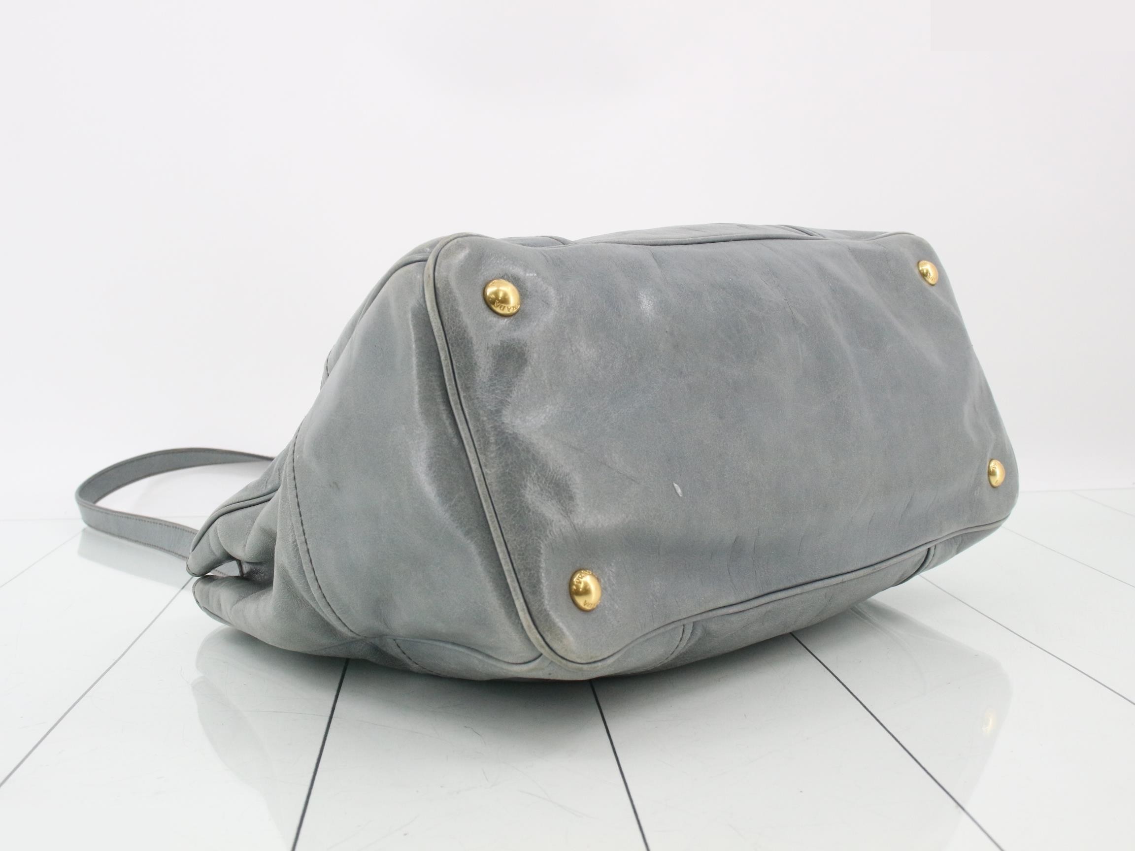 Other lines: 2-way bag with long strap, leather, blue — view 5