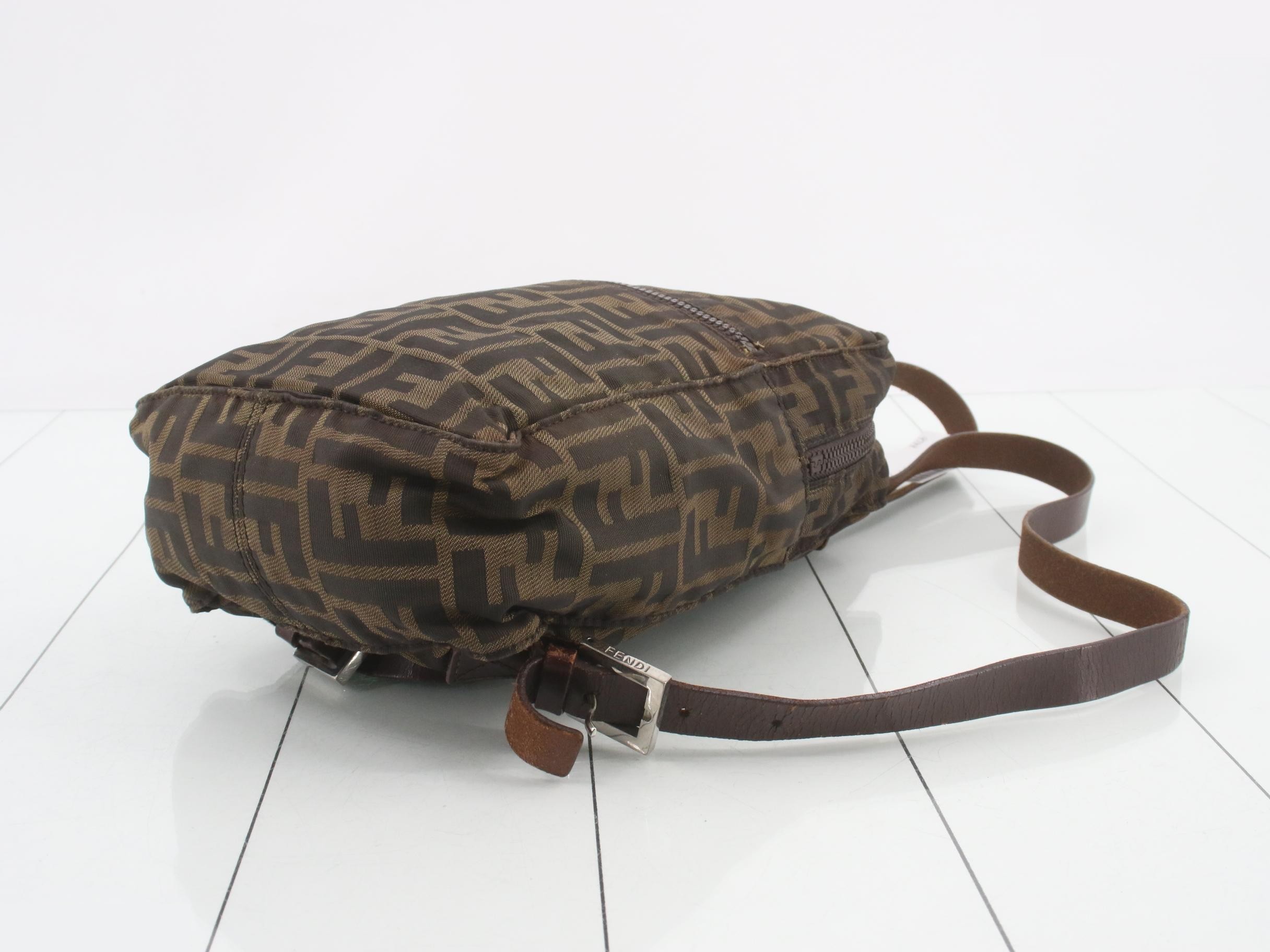 Zucca pattern canvas and leather backpack (brown) — view 6
