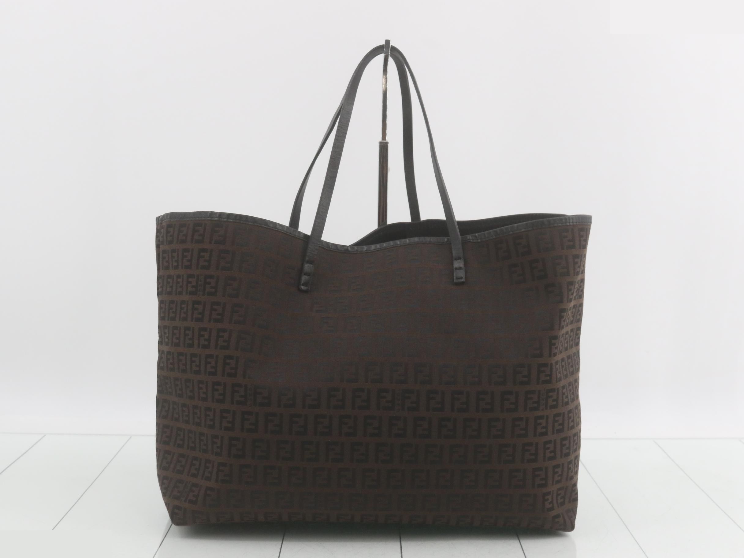 Zucchino Tote Bag, Brown Canvas — view 2