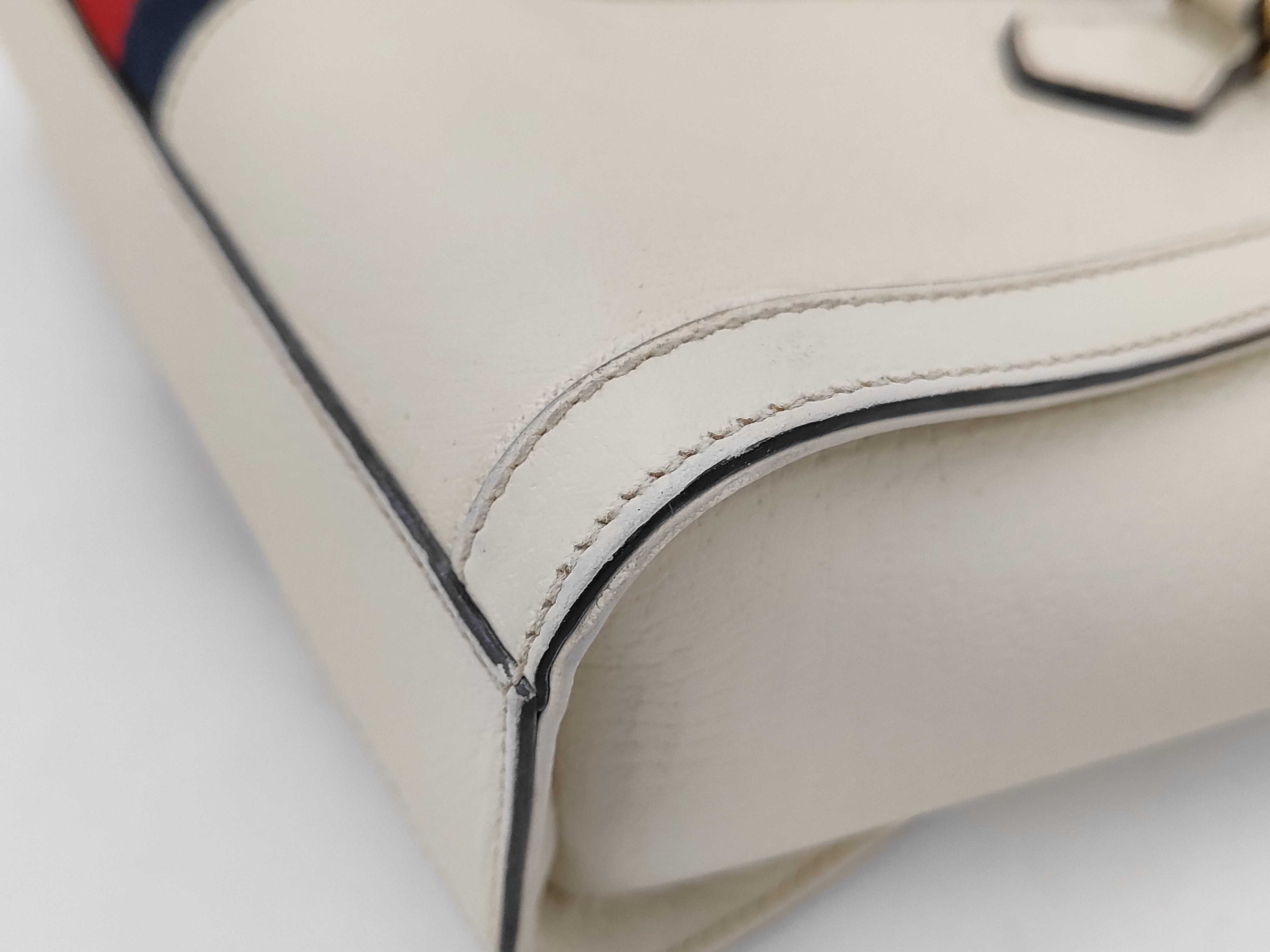 Ophidia Leather 2-way Handbag, White, 547551 — view 4