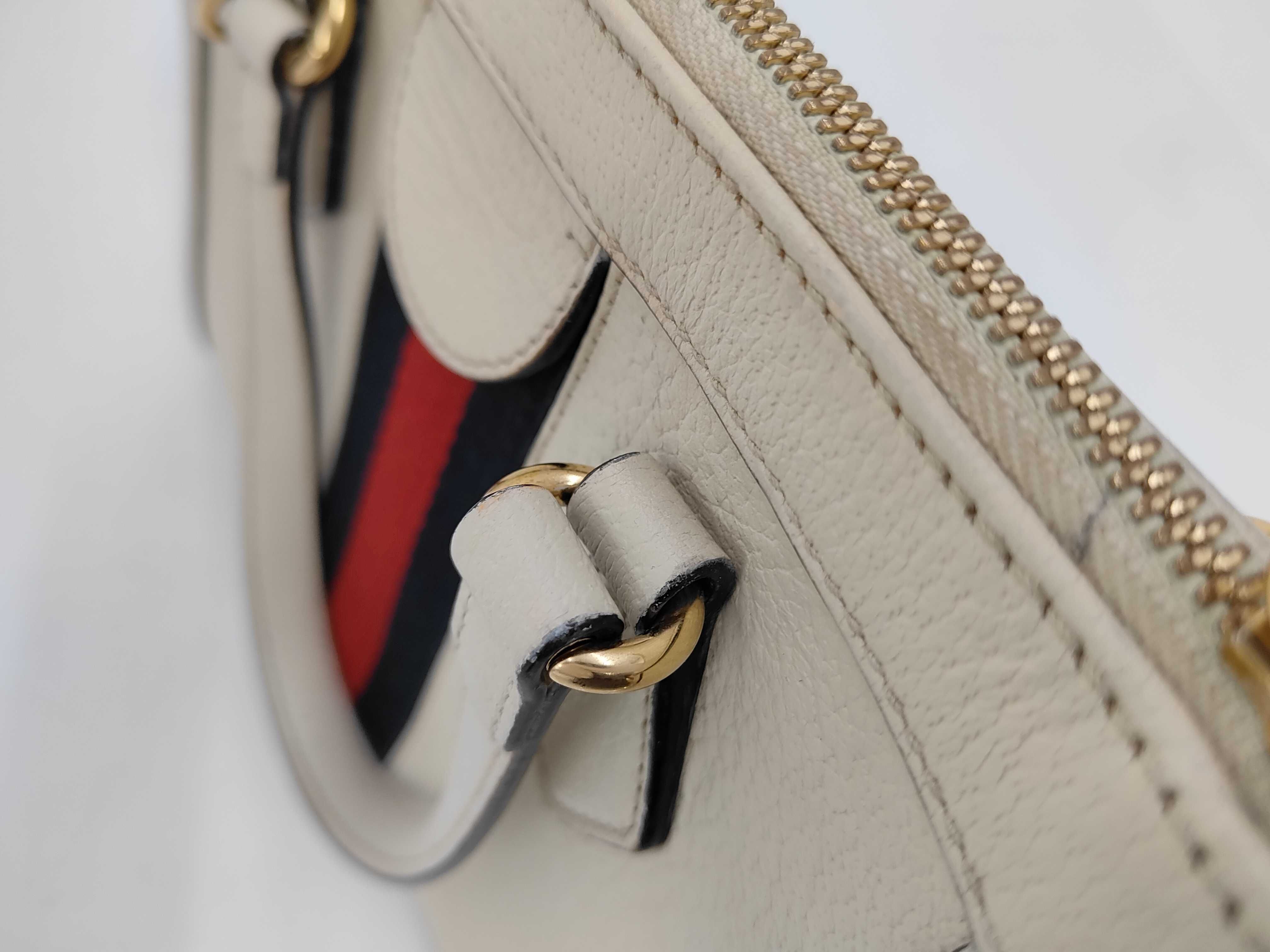 Ophidia Leather 2-way Handbag, White, 547551 — view 7