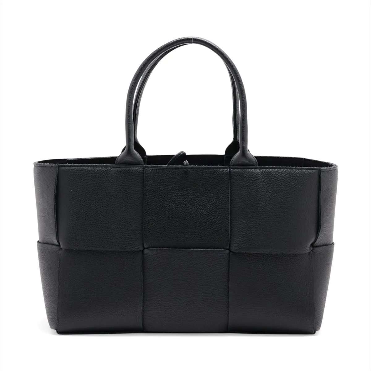 Maxi Intrecciato The Arco Tote Leather Tote Bag, Black — view 2