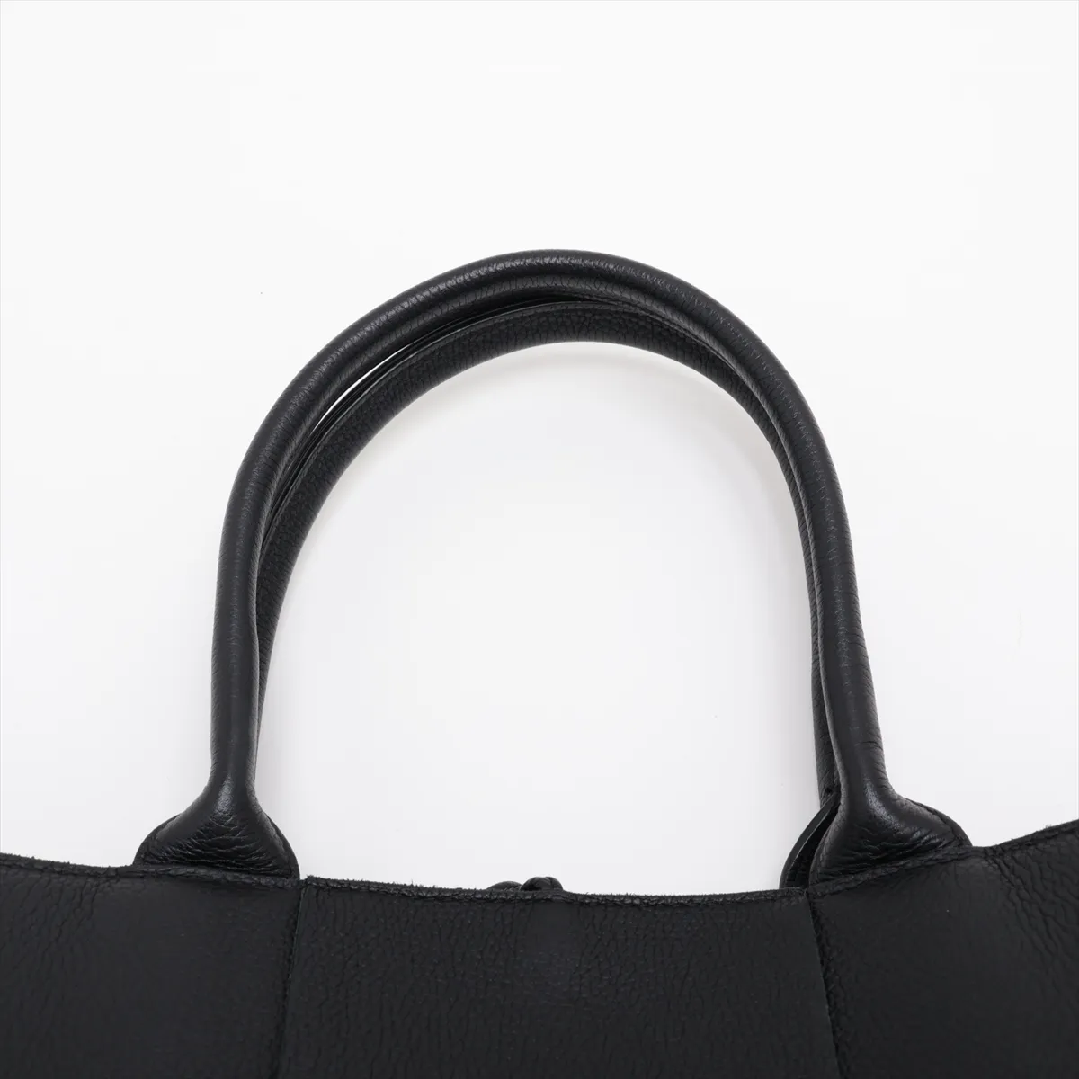 Maxi Intrecciato The Arco Tote Leather Tote Bag, Black — view 6