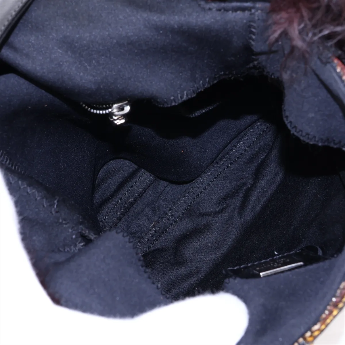 Monster Mamma Bucket Sequin x Fur x Leather Shoulder Bag Multicolor — view 6