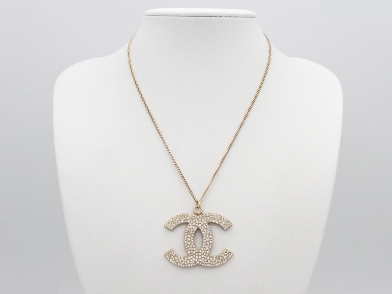 necklace, model 08P, 4cm wide, Coco Mark, rhinestone, gold. — view 3