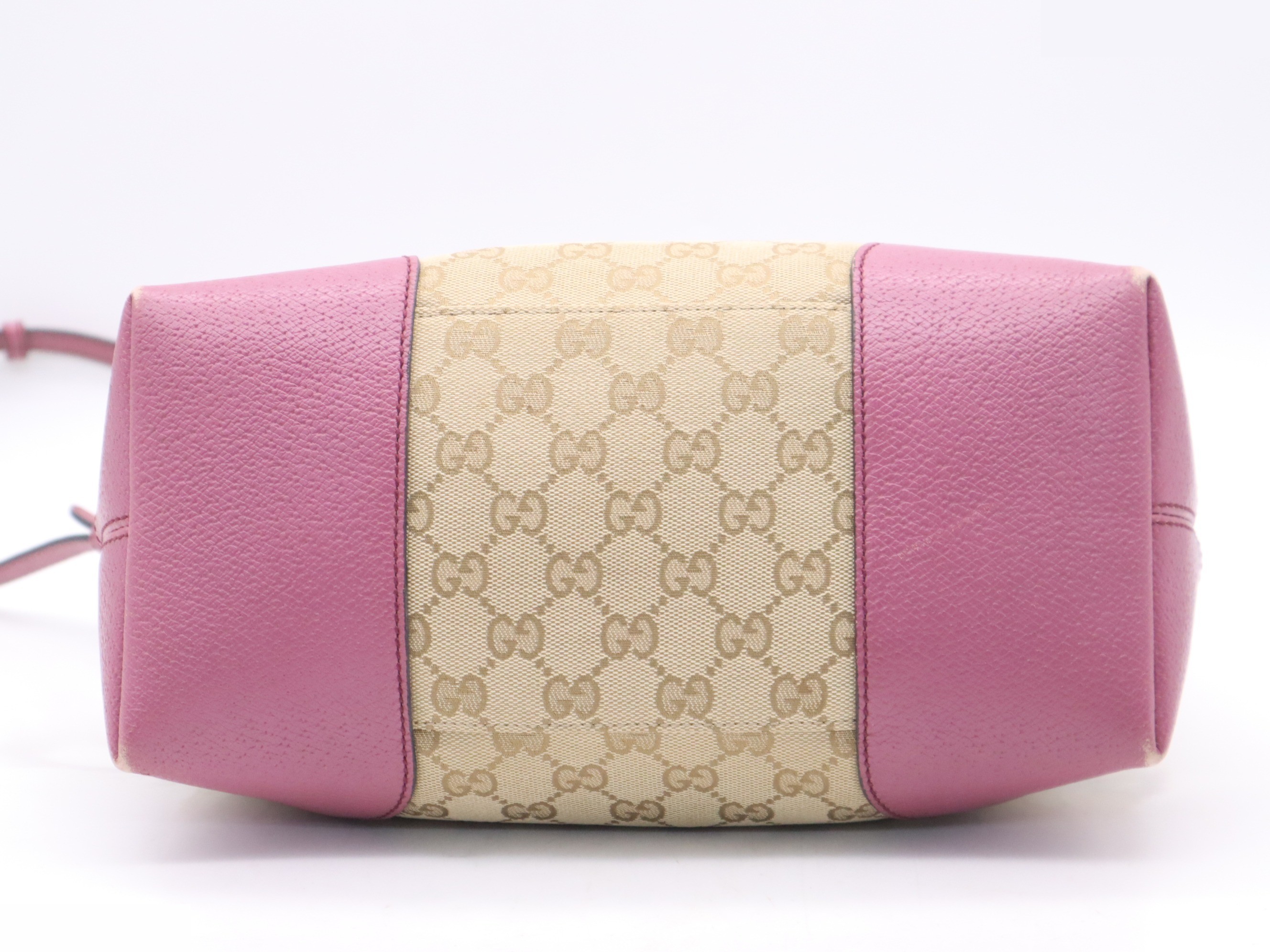Canvas x Leather 2-Way Handbag, Beige/Pink, Gold Hardware — view 4