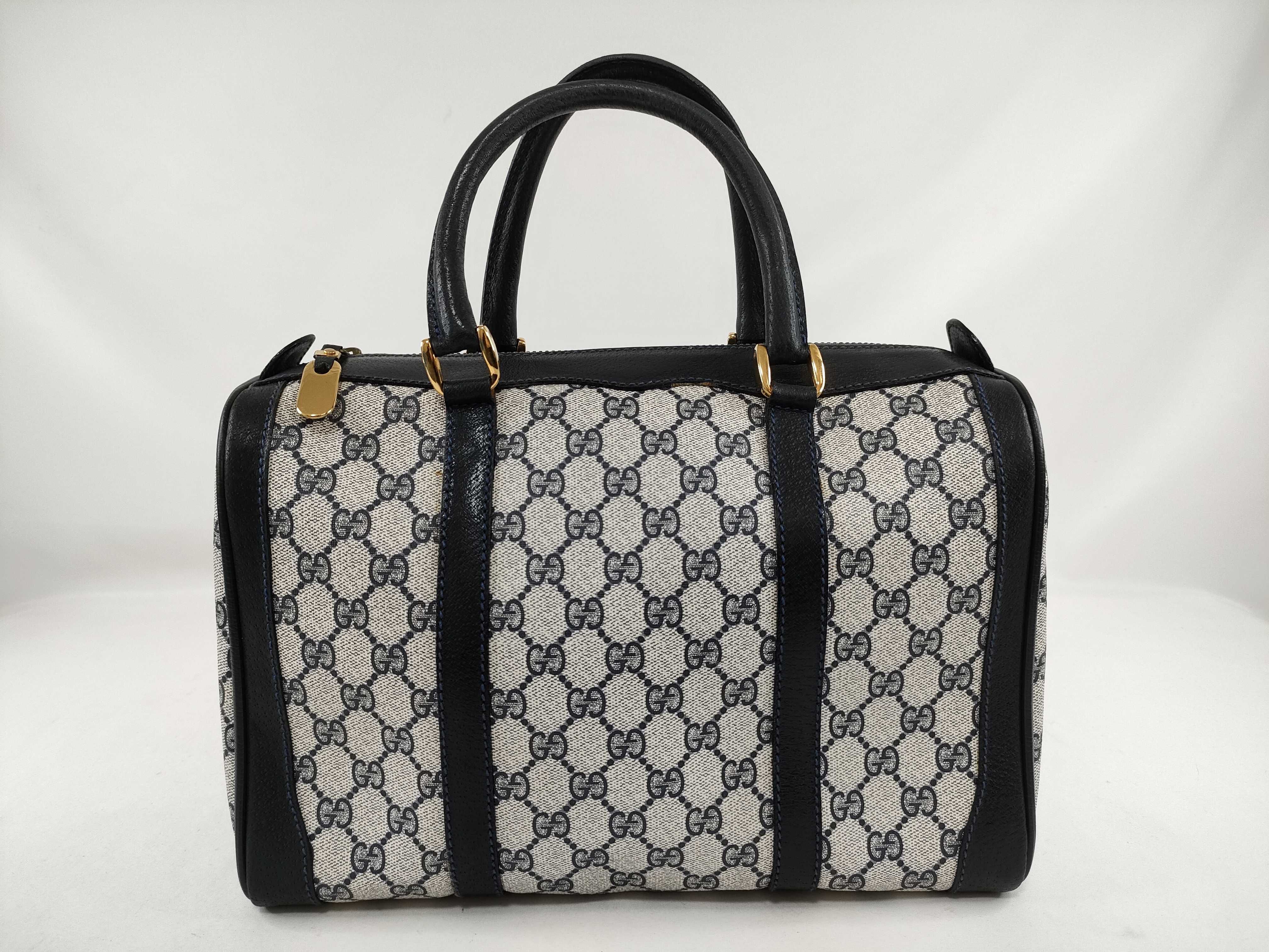 GG Supreme Mini Boston Bag, GG Supreme Navy Boston Bag