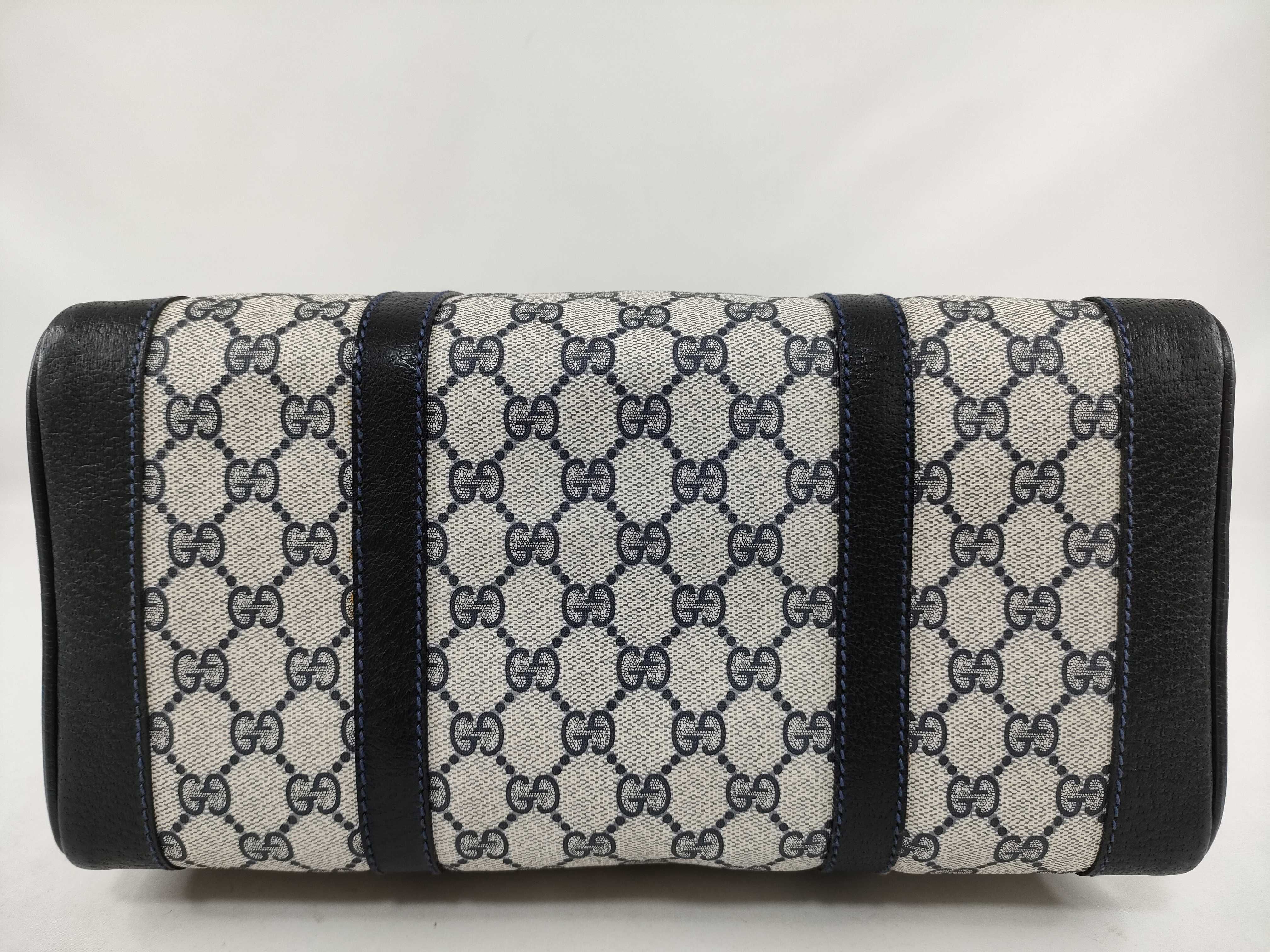 GG Supreme Mini Boston Bag, GG Supreme Navy Boston Bag — view 3