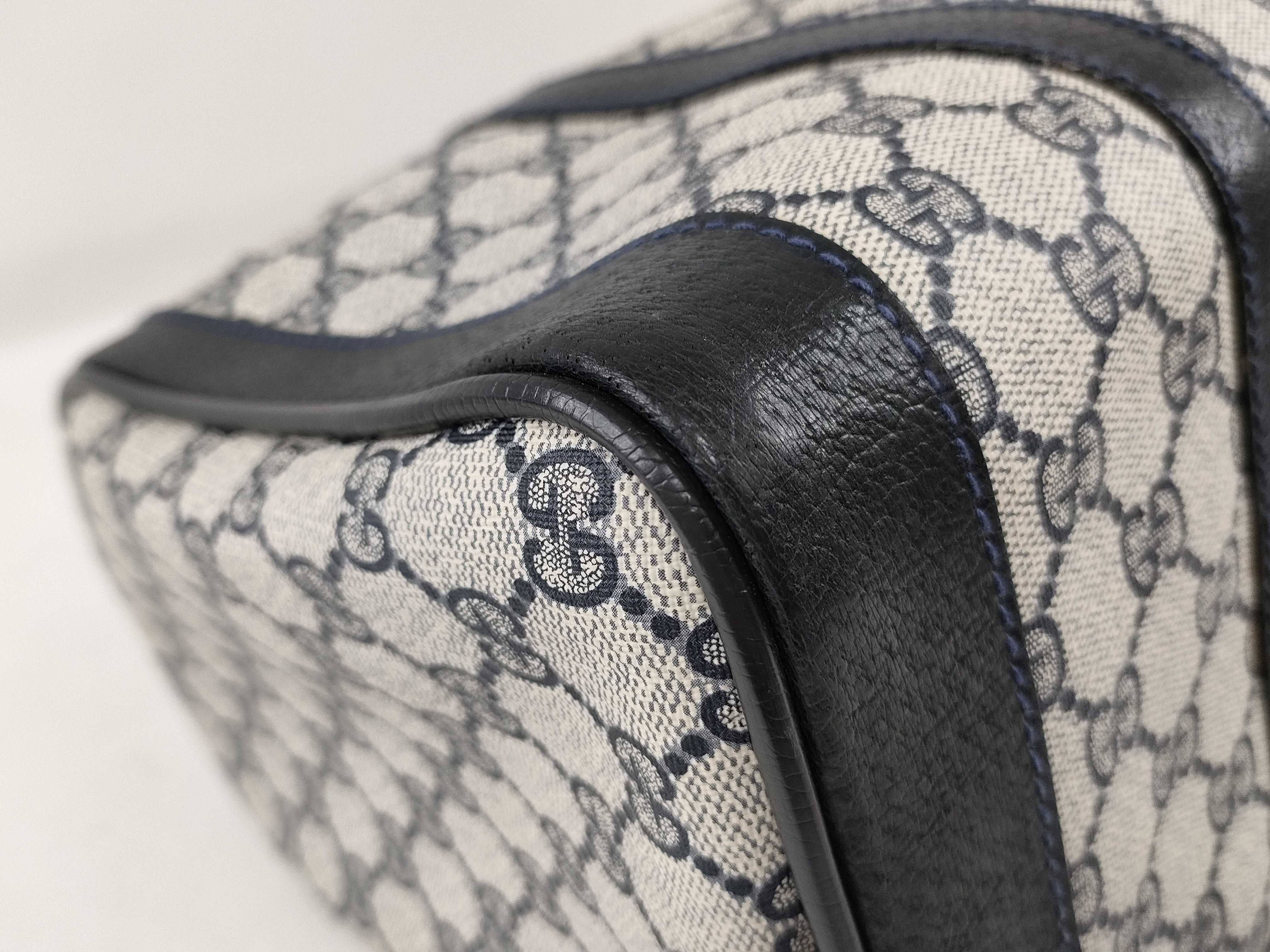 GG Supreme Mini Boston Bag, GG Supreme Navy Boston Bag — view 4