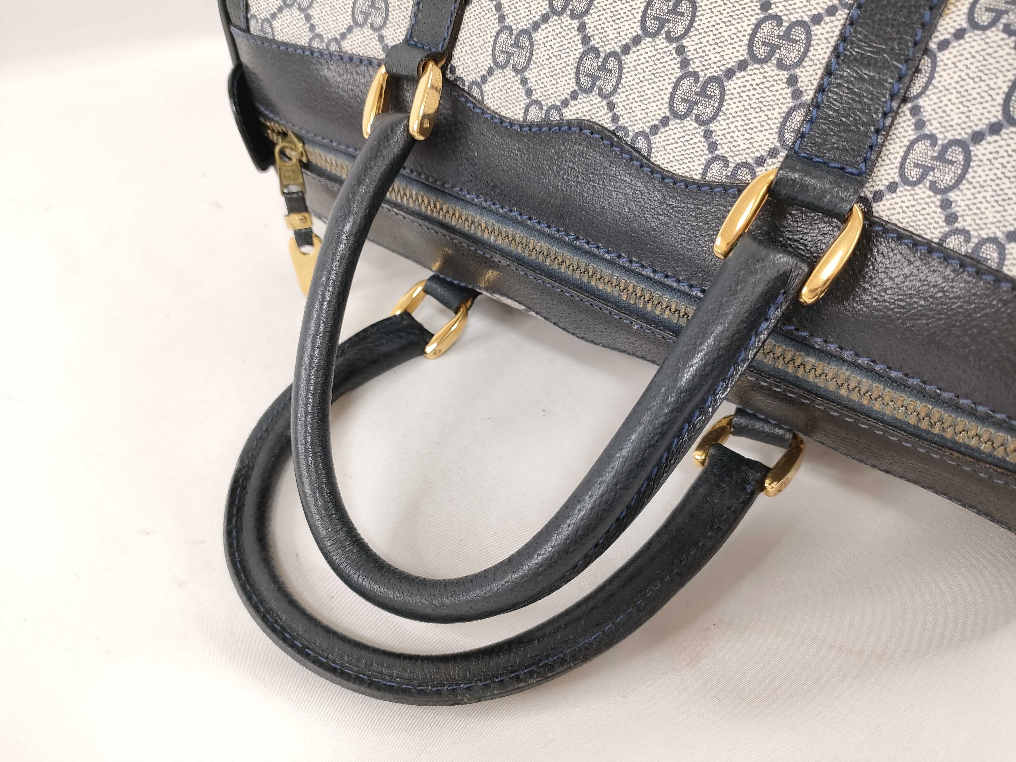 GG Supreme Mini Boston Bag, GG Supreme Navy Boston Bag — view 5