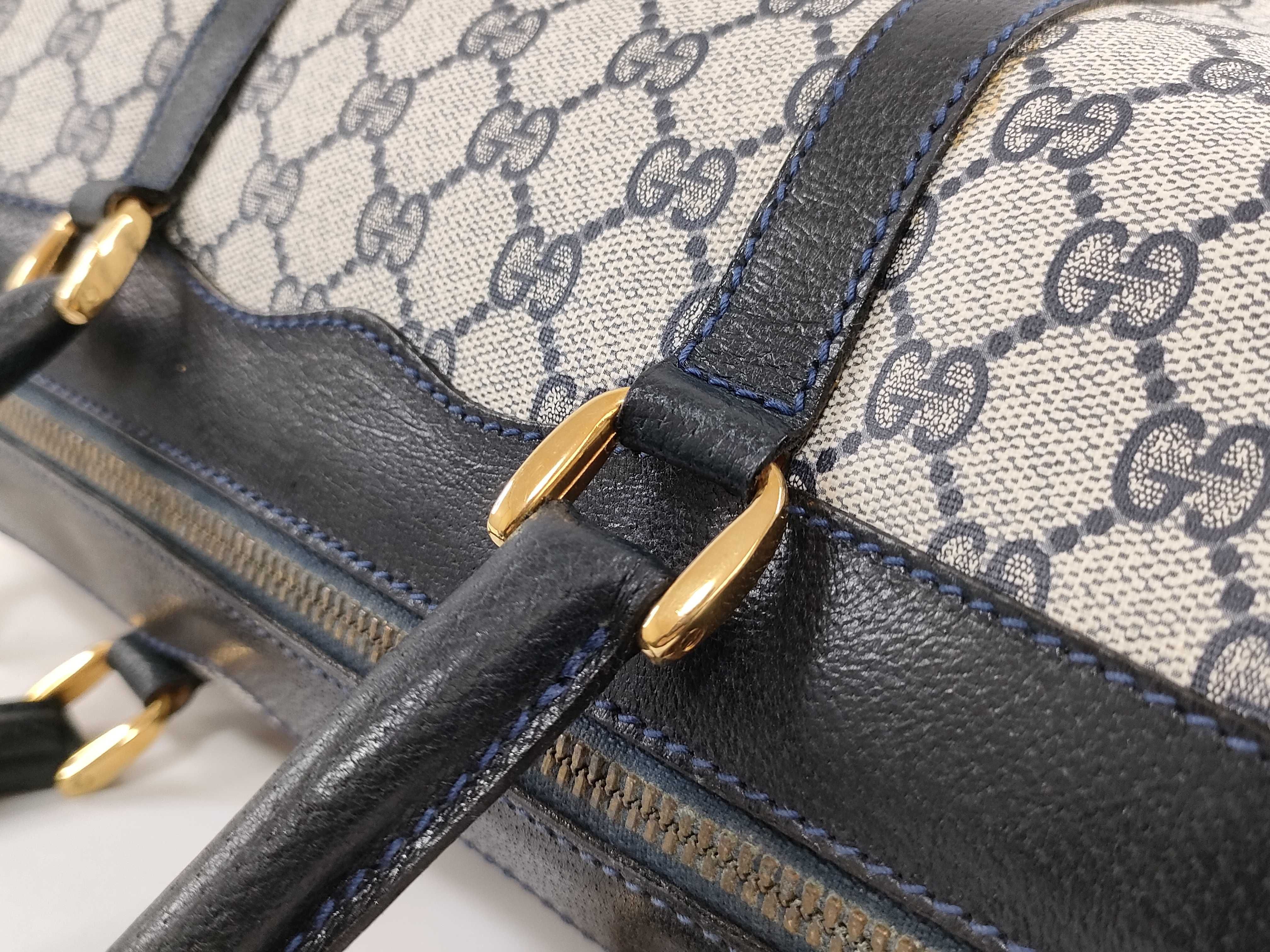 GG Supreme Mini Boston Bag, GG Supreme Navy Boston Bag — view 7