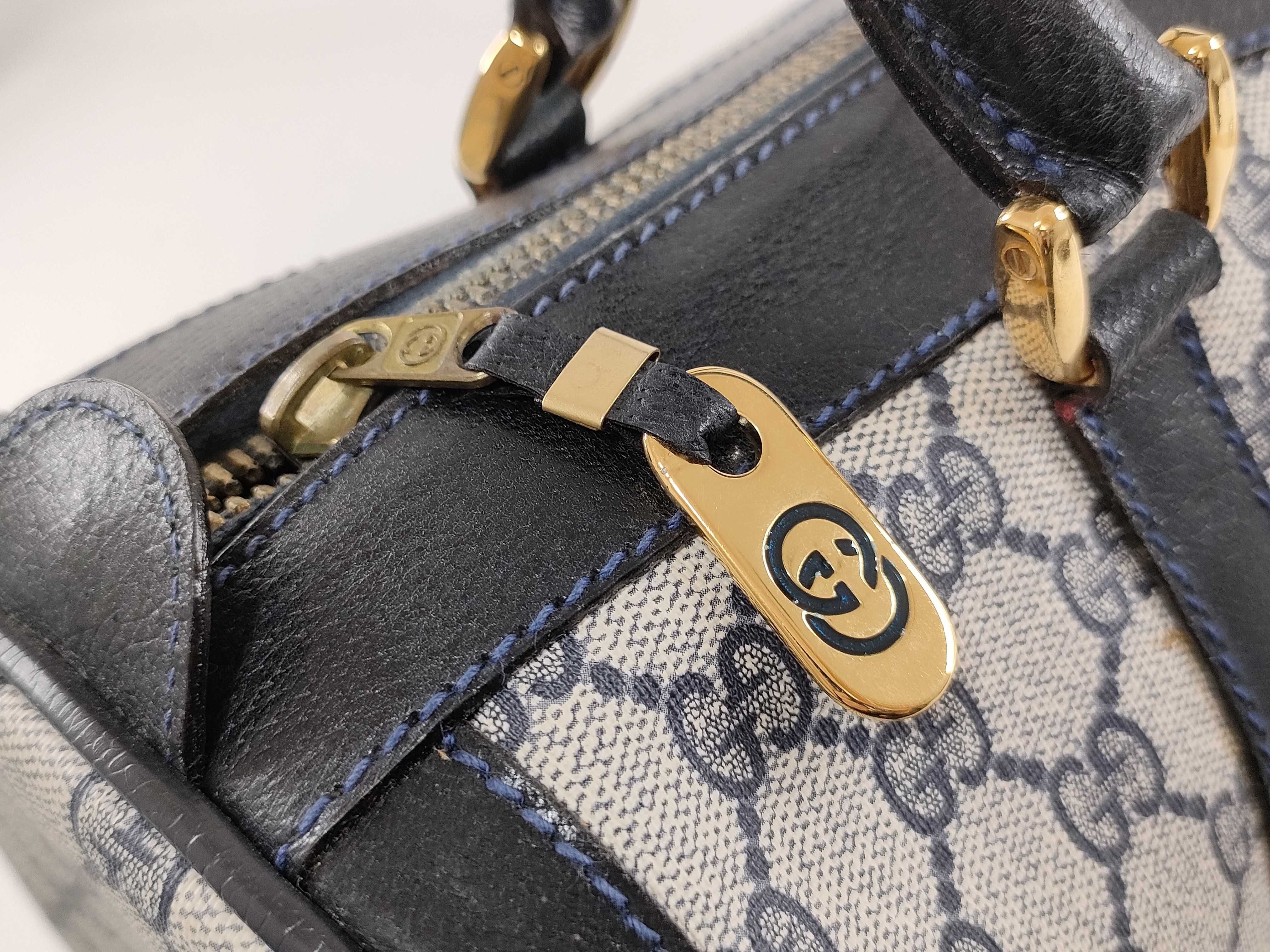 GG Supreme Mini Boston Bag, GG Supreme Navy Boston Bag — view 9