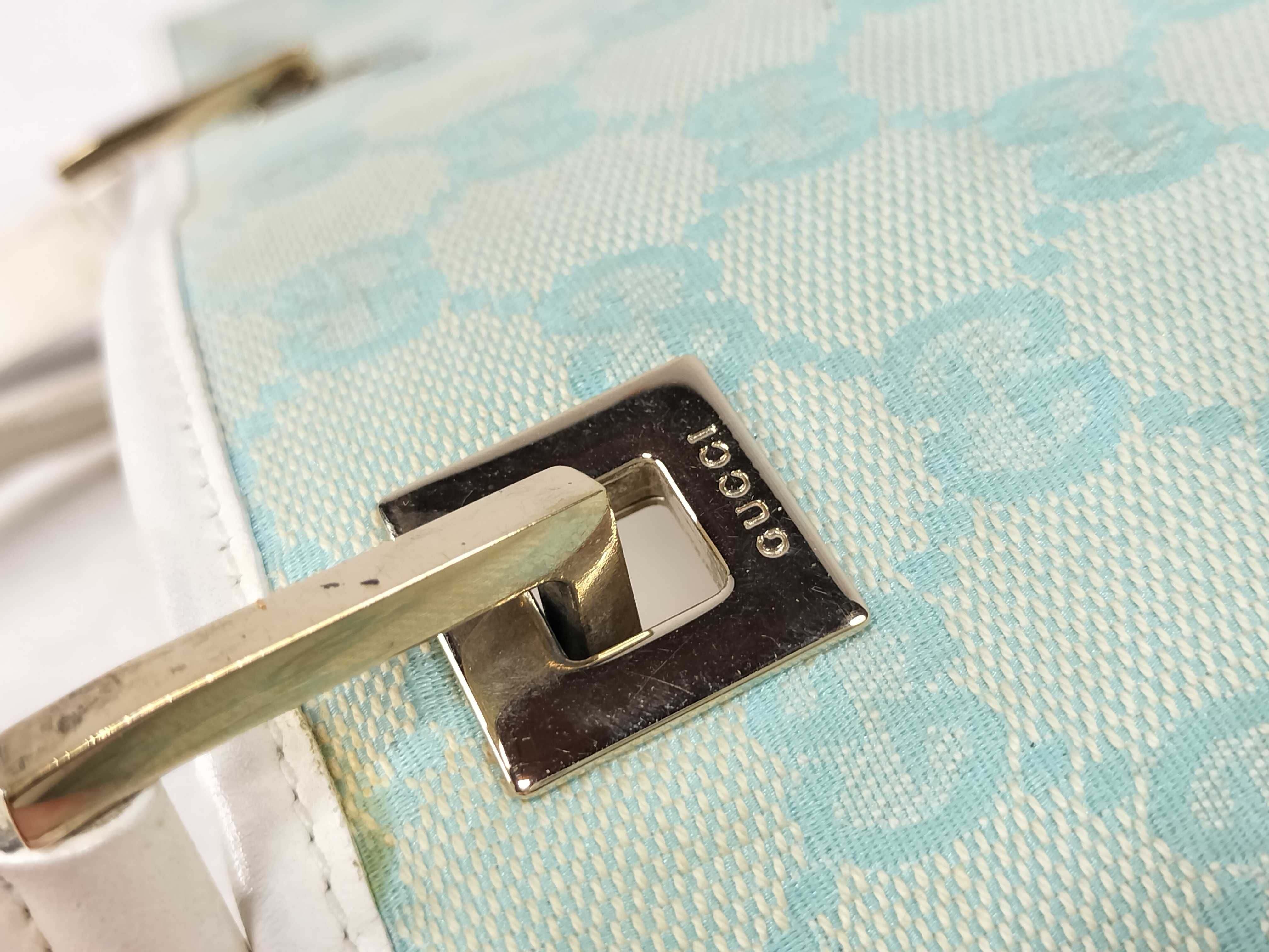 GG Canvas Handbag - Ice Blue x White — view 15