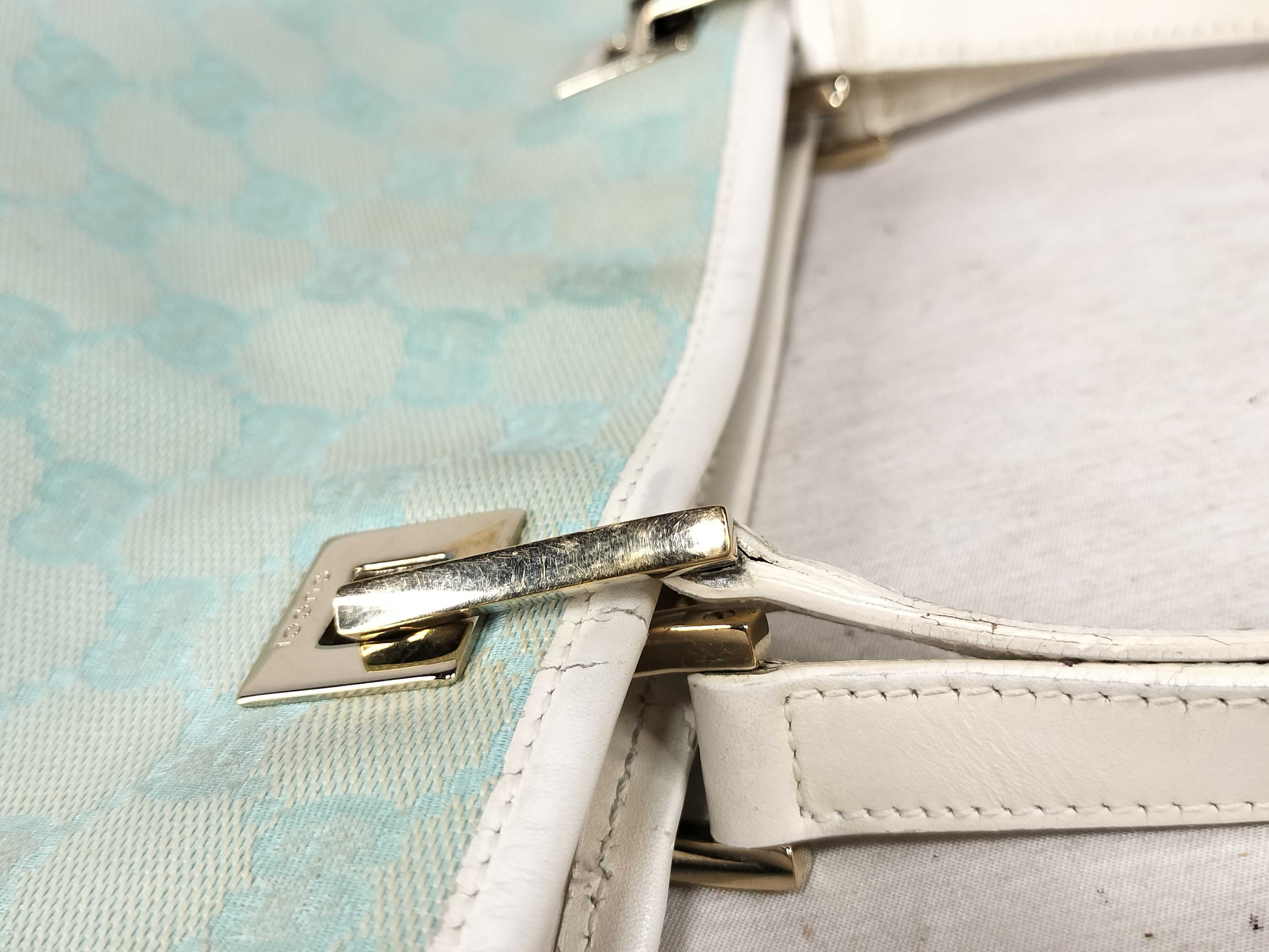GG Canvas Handbag - Ice Blue x White — view 5