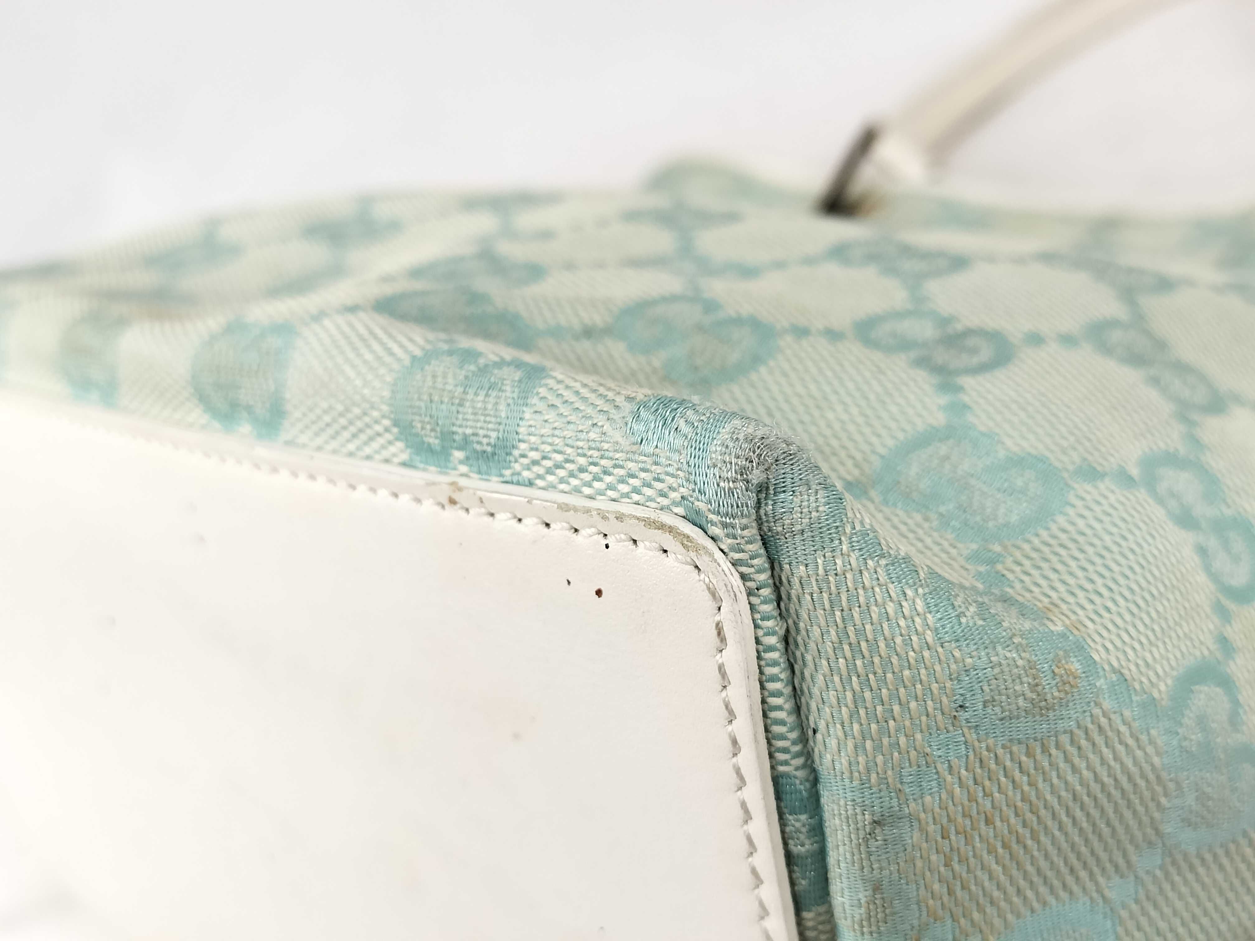 GG Canvas Handbag - Ice Blue x White — view 6
