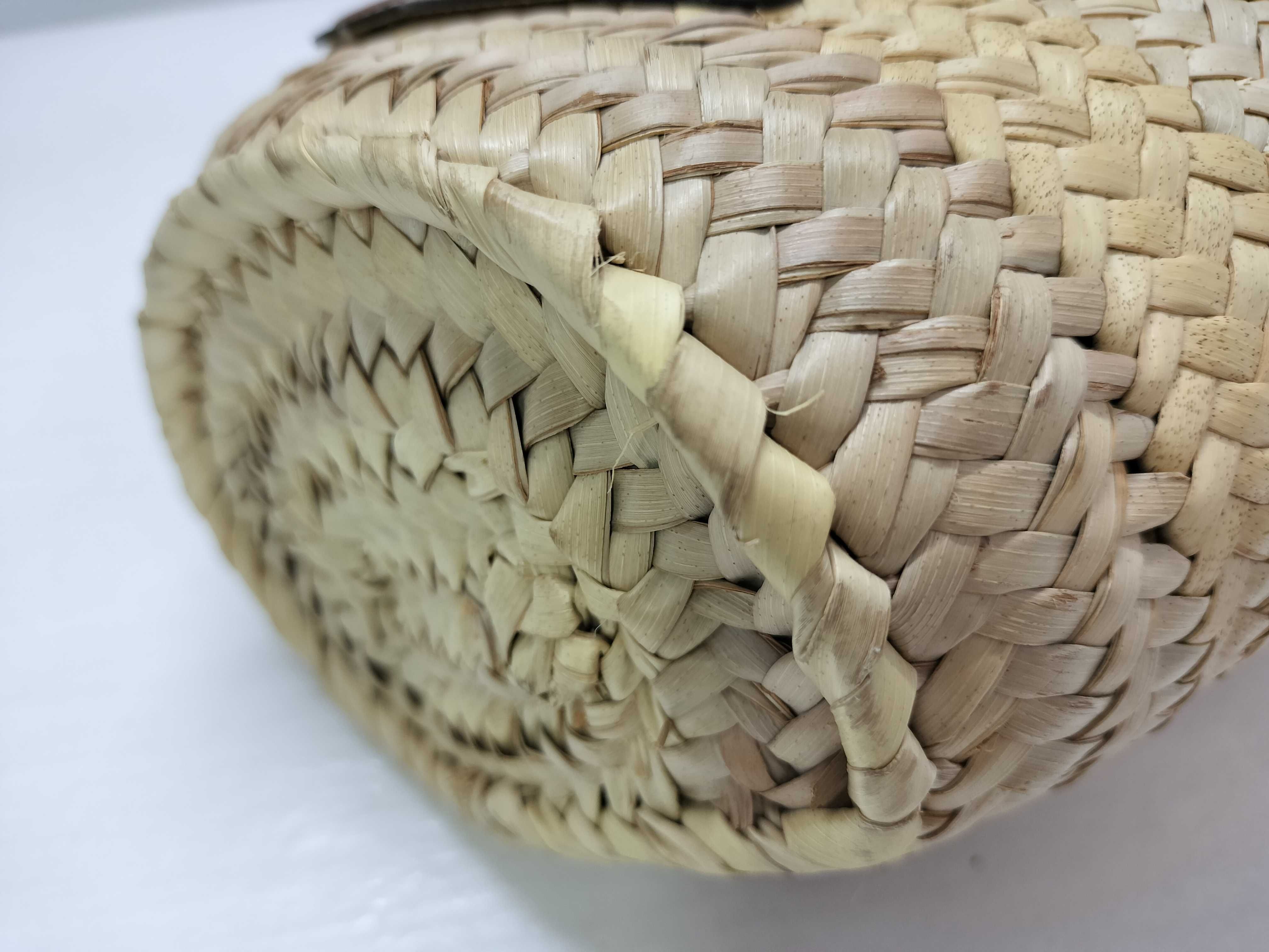 Triomphe Panier Small Raffia x Leather 2-Way Handbag Beige x Brown Handbag — view 6