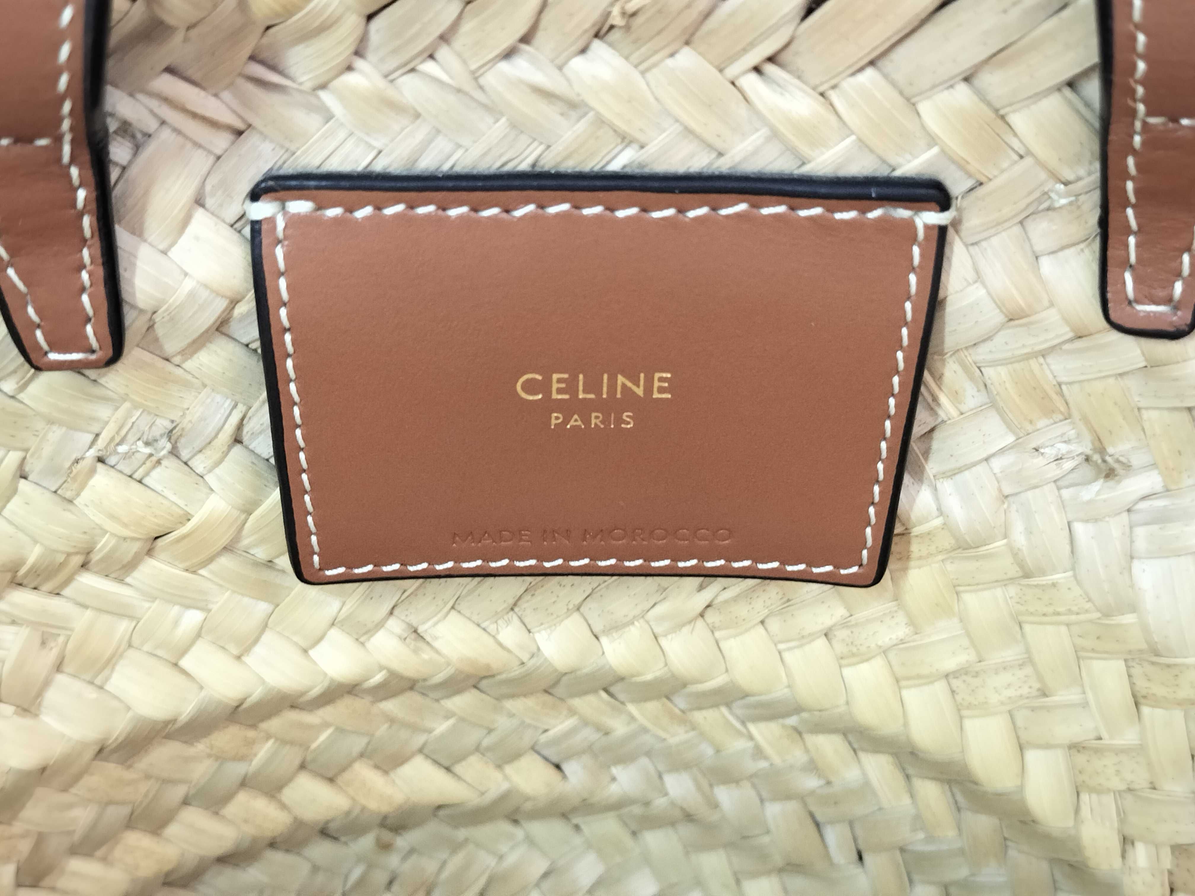 Triomphe Panier Small Raffia x Leather 2-Way Handbag Beige x Brown Handbag — view 8
