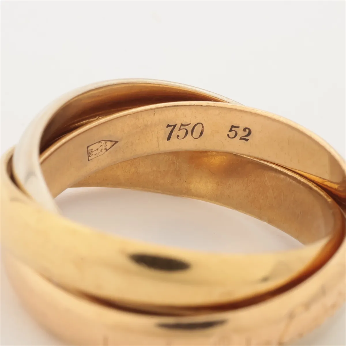 Trinity Ring 750 (Yellow Gold x Pink Gold x White Gold) 8.1g Size 52 A9090I (Dents) — view 3