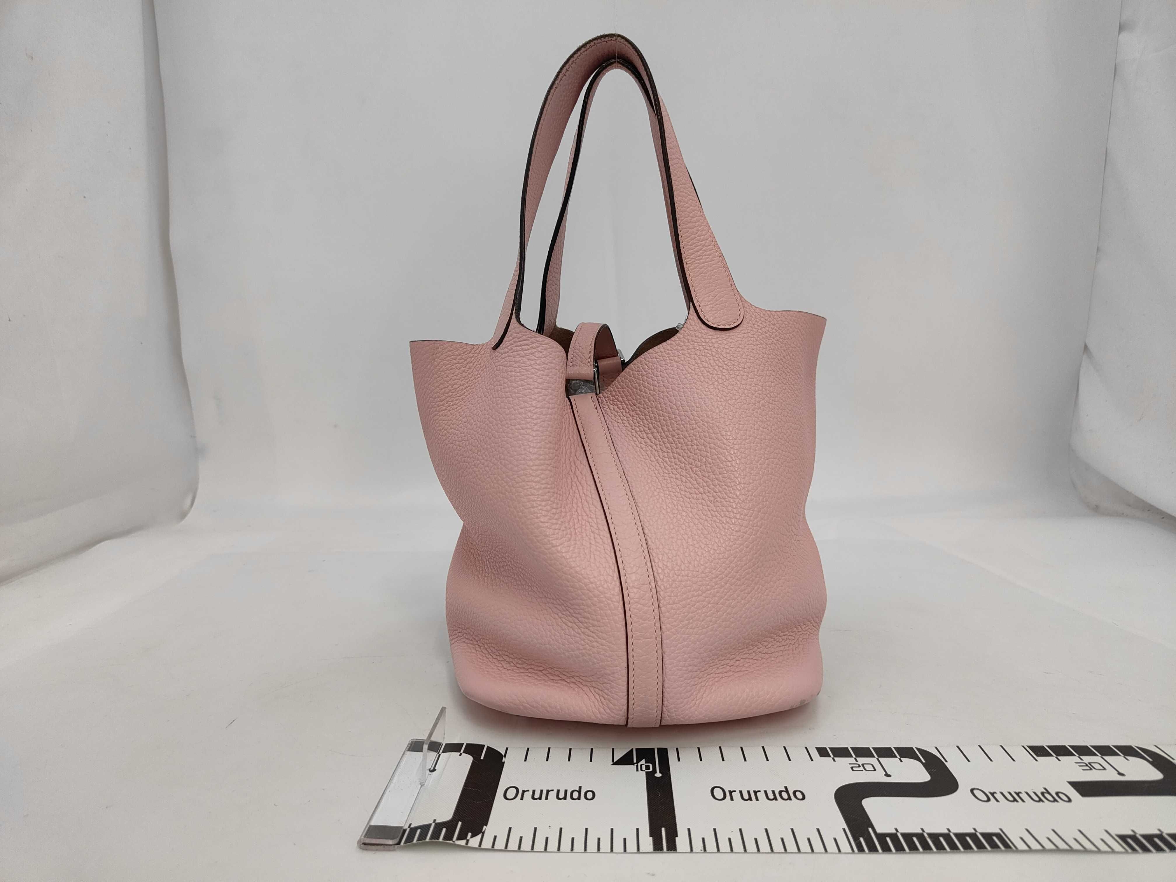 Picotin Lock MM Taurillon Leather Pink Silver Hardware T Stamp Handbag — view 2