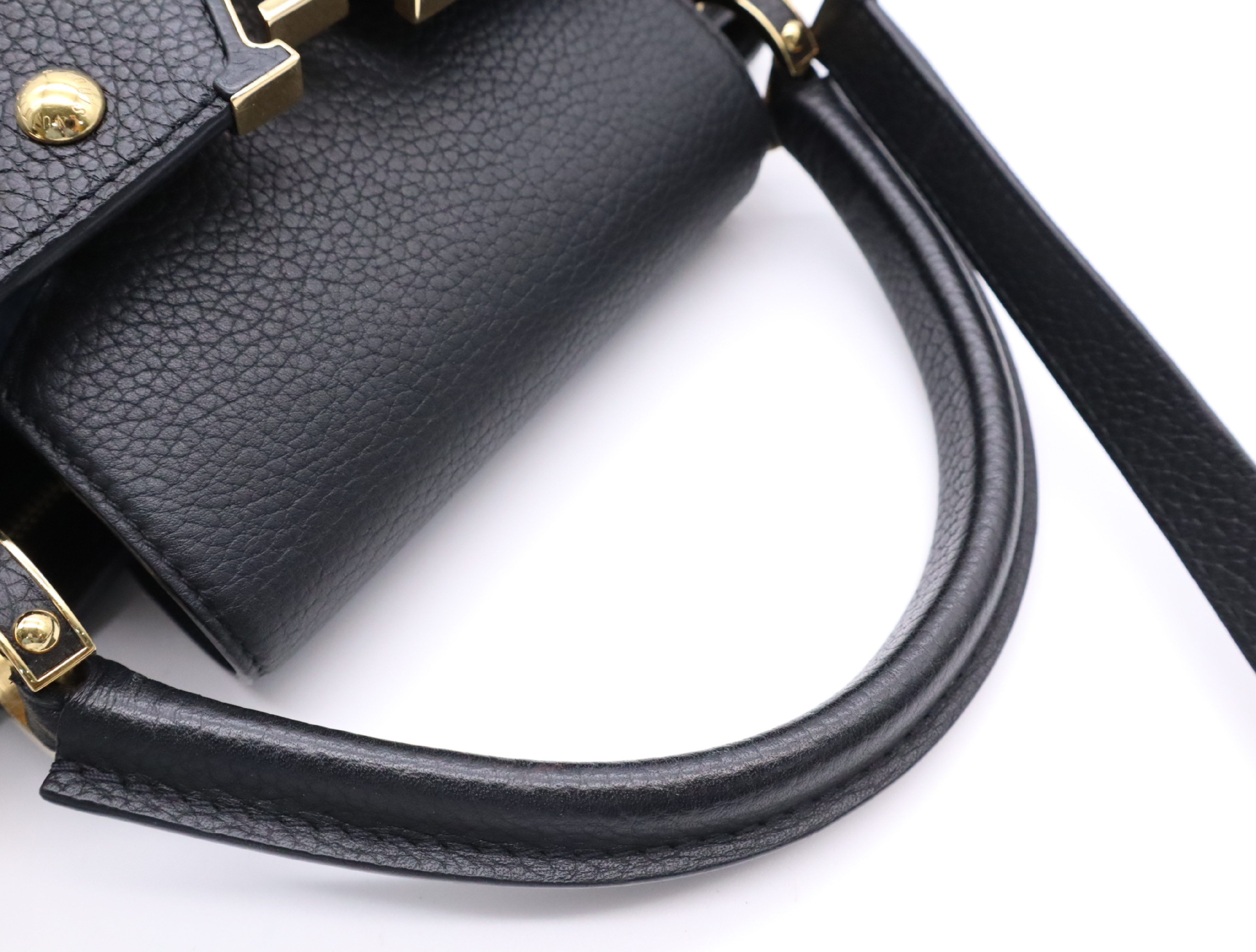 M50631 Taurillon Capucines PM Noir Handbag with Shoulder Strap (RFID detected) — view 11