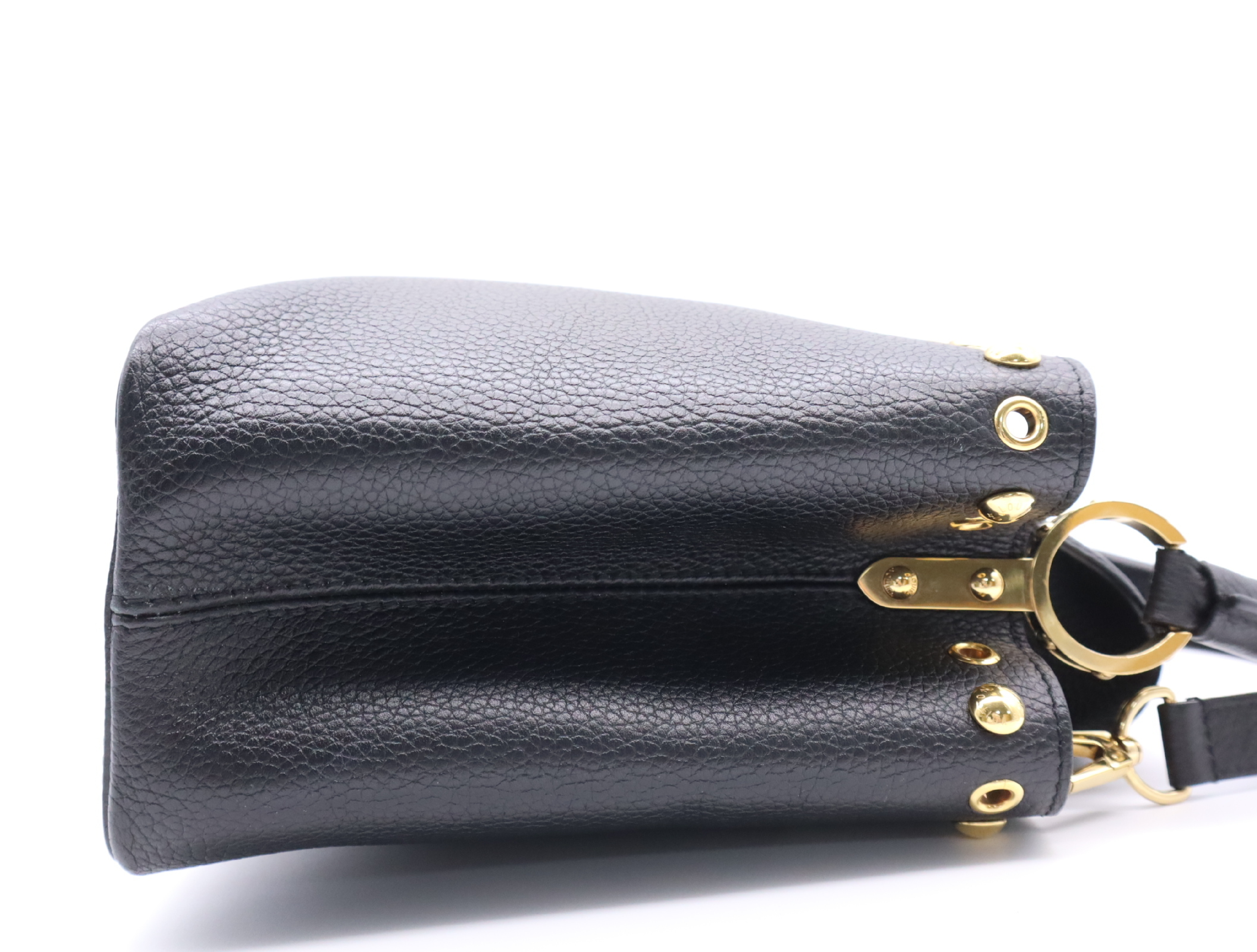 M50631 Taurillon Capucines PM Noir Handbag with Shoulder Strap (RFID detected) — view 5