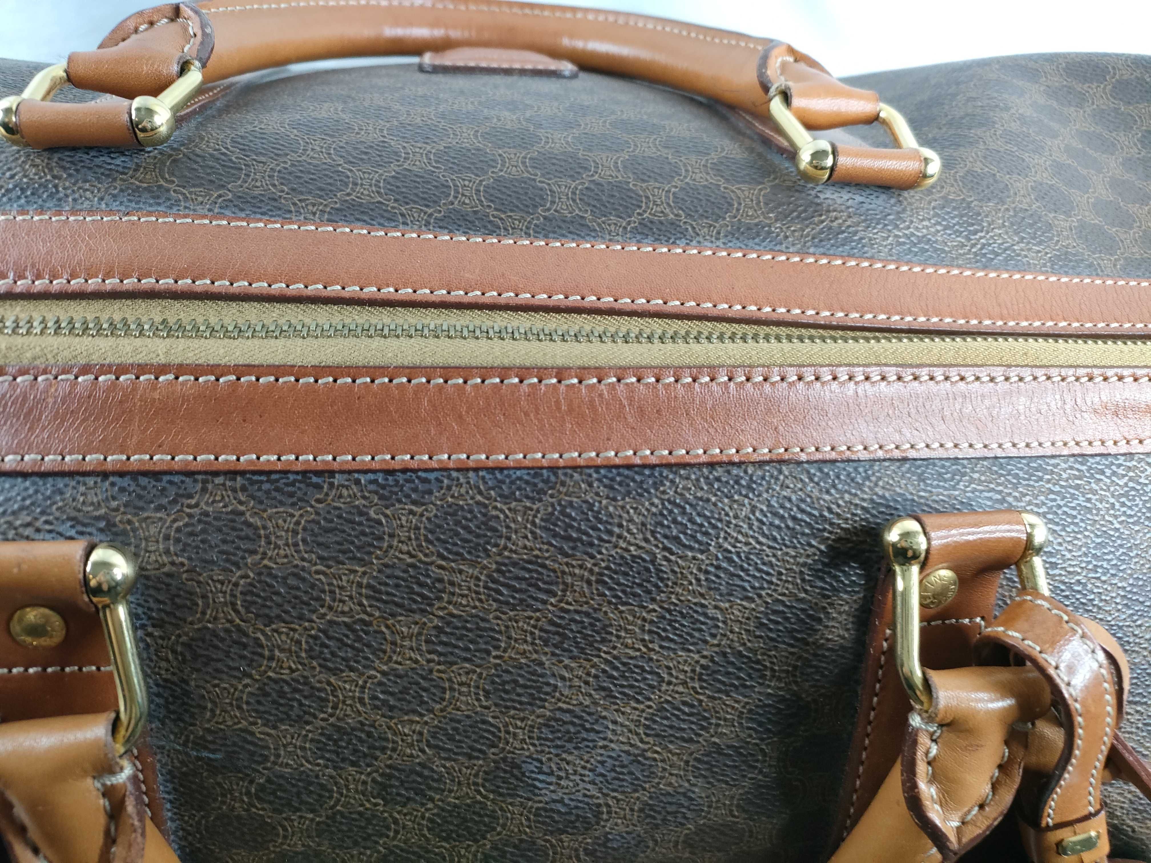 Macadam pattern Boston bag, PVC x leather Boston bag — view 9
