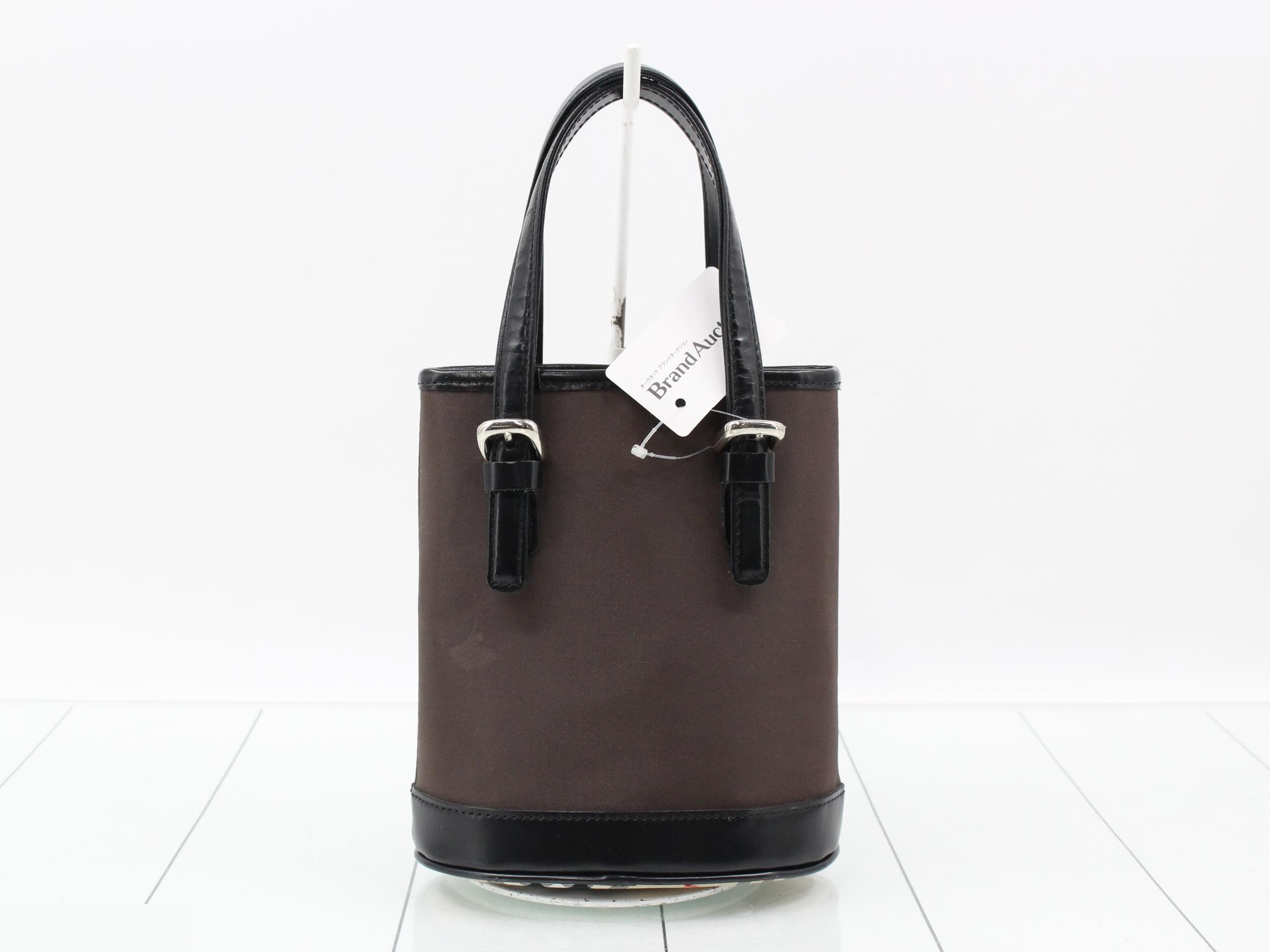 Mini handbag, bucket style, nylon, brown, W17 H19 D10 — view 2