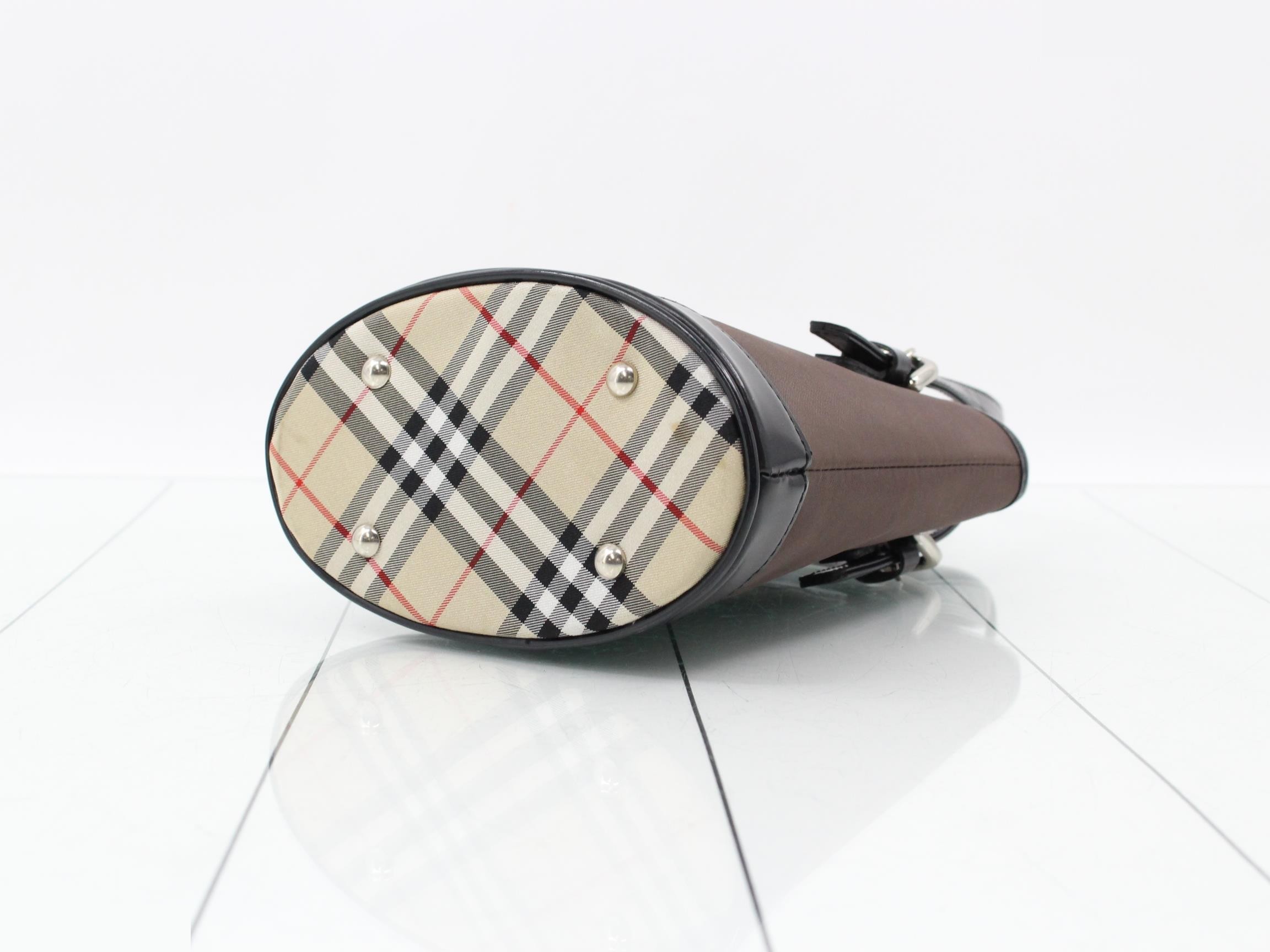 Mini handbag, bucket style, nylon, brown, W17 H19 D10 — view 6