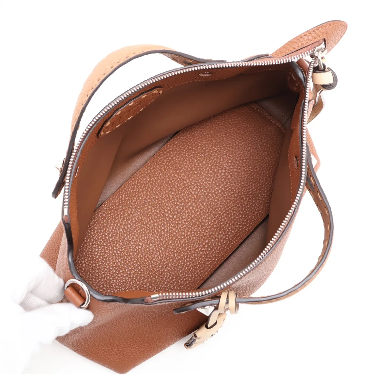 Selleria By The Way Medium Leather 2-Way Handbag, Brown — view 8
